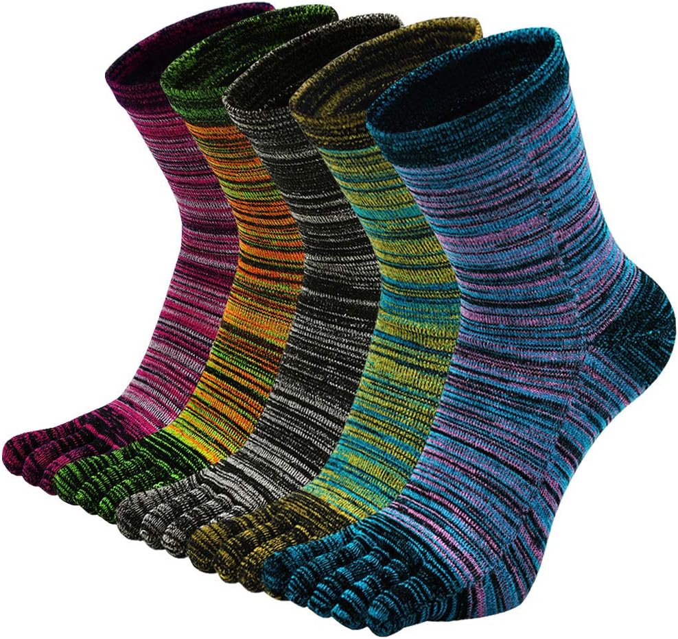 PUTUO Toe Socks Mens Five Finger Socks Cotton Sports Running Socks, Athlete Crew...