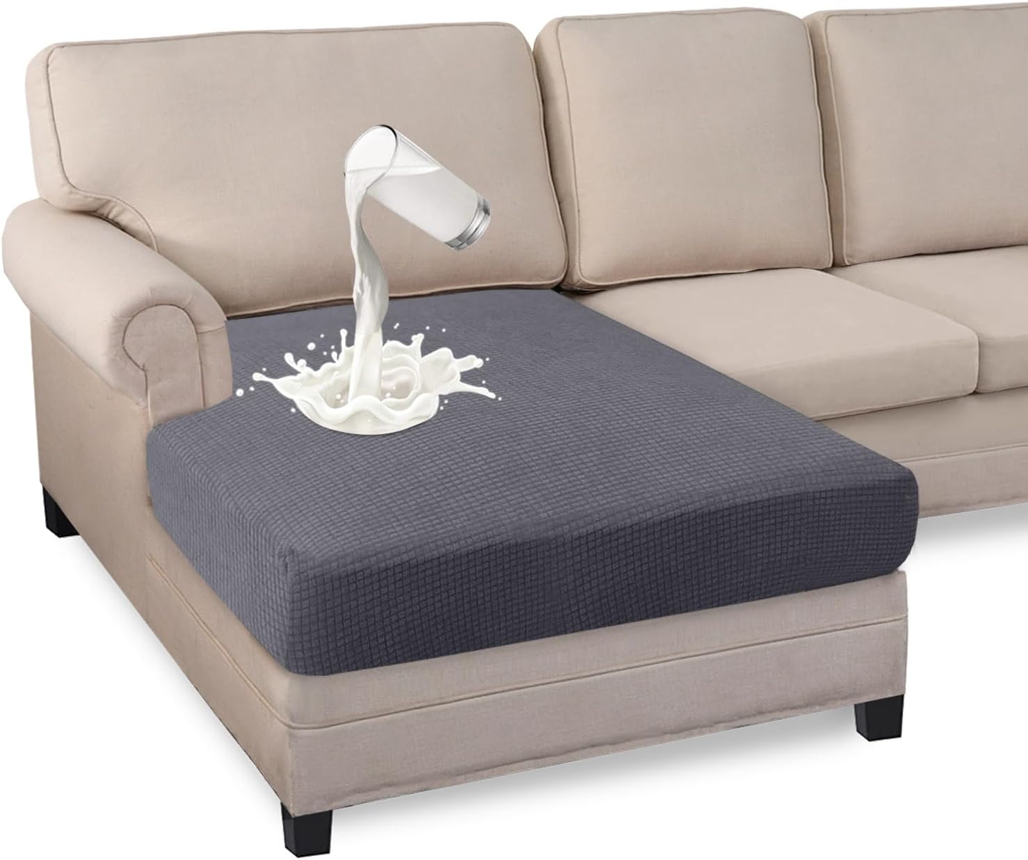 Granbest Premium Water-Repellent Sofa Seat Cushion Covers High Stretch Jacquard...