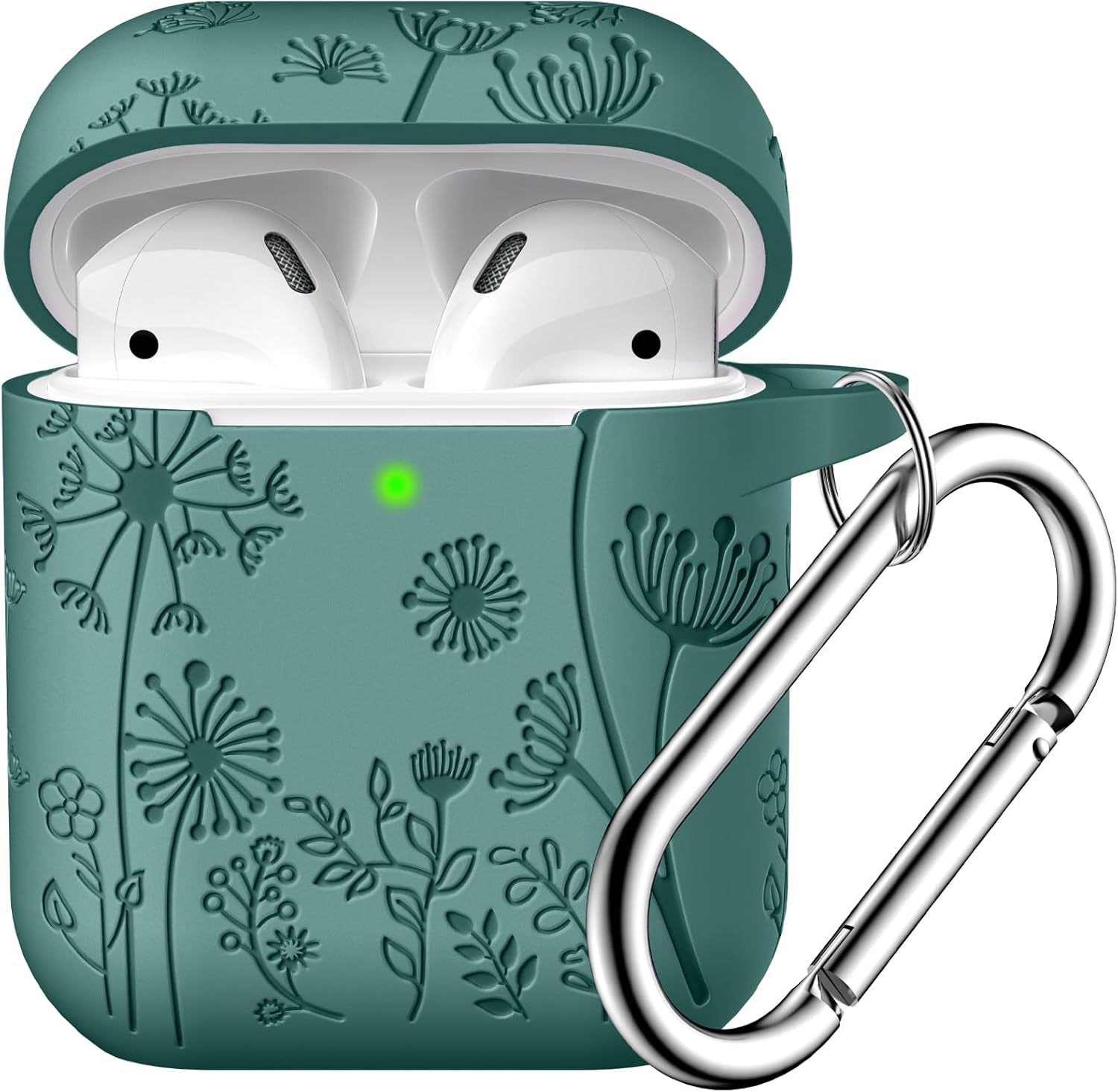 Lerobo Flower Engraved AirPods Case Cover, Stylish Soft Silicone Protector with...