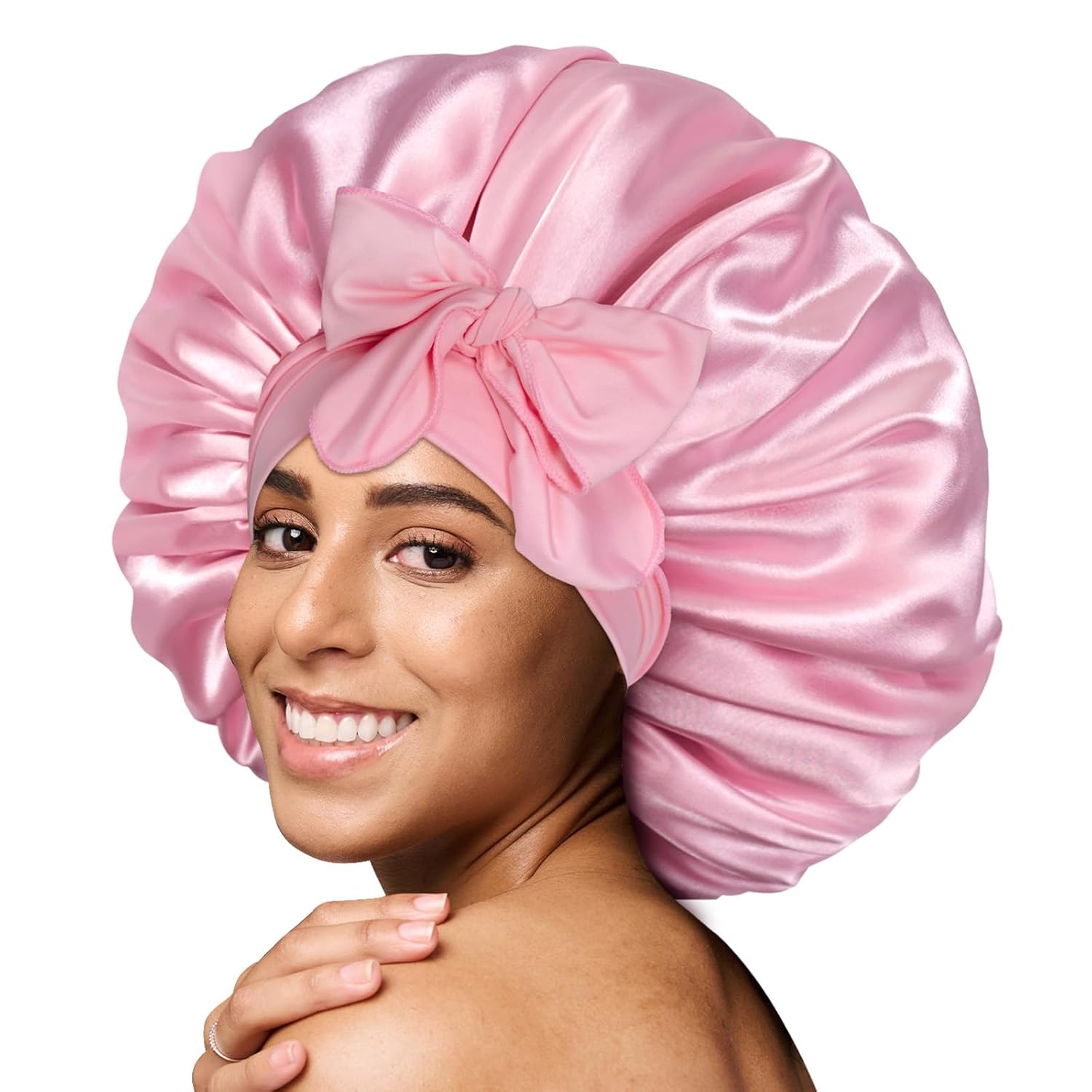 BONNET QUEEN Large Satin Bonnet Silk Bonnet for Sleeping Women Hair Bonnet Big B...
