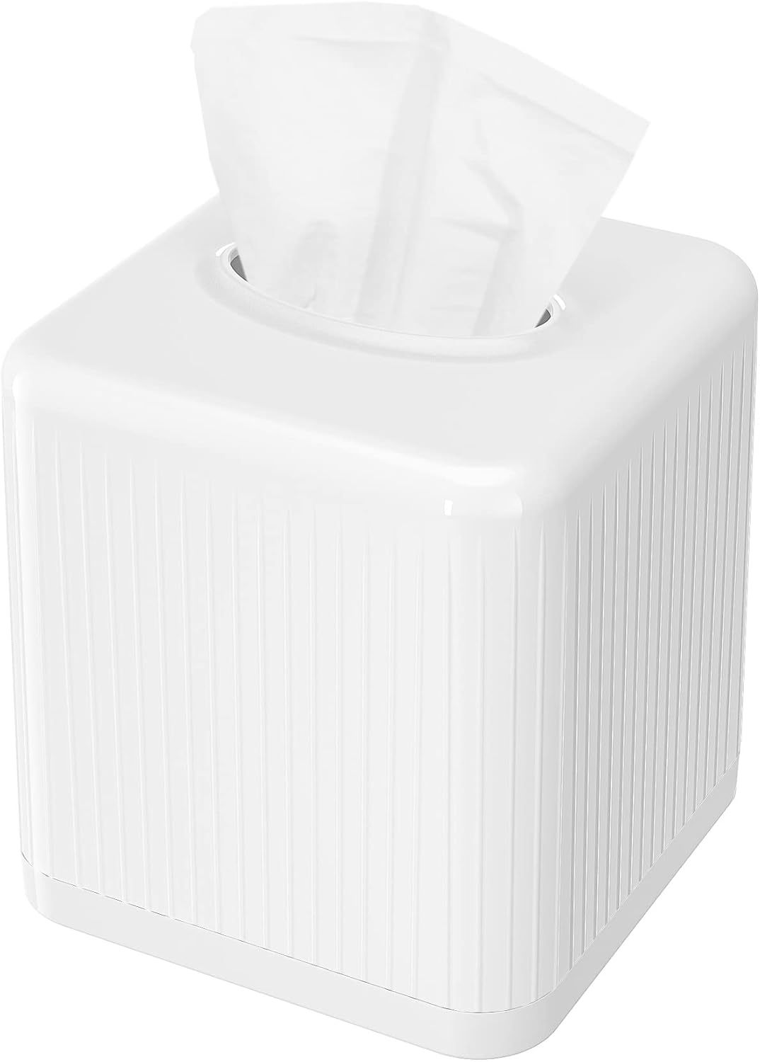 Livelab Tissue Box Cover with Base, Square Plastic Tissue Box Holder Decorative...