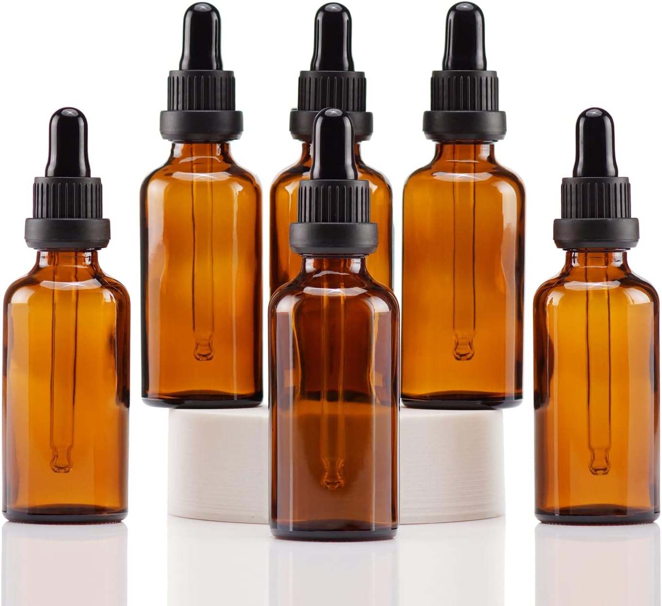 Yizhao Amber Glass Dropper Bottles 50ml, with Glass Pipette Dropper, for Essenti...