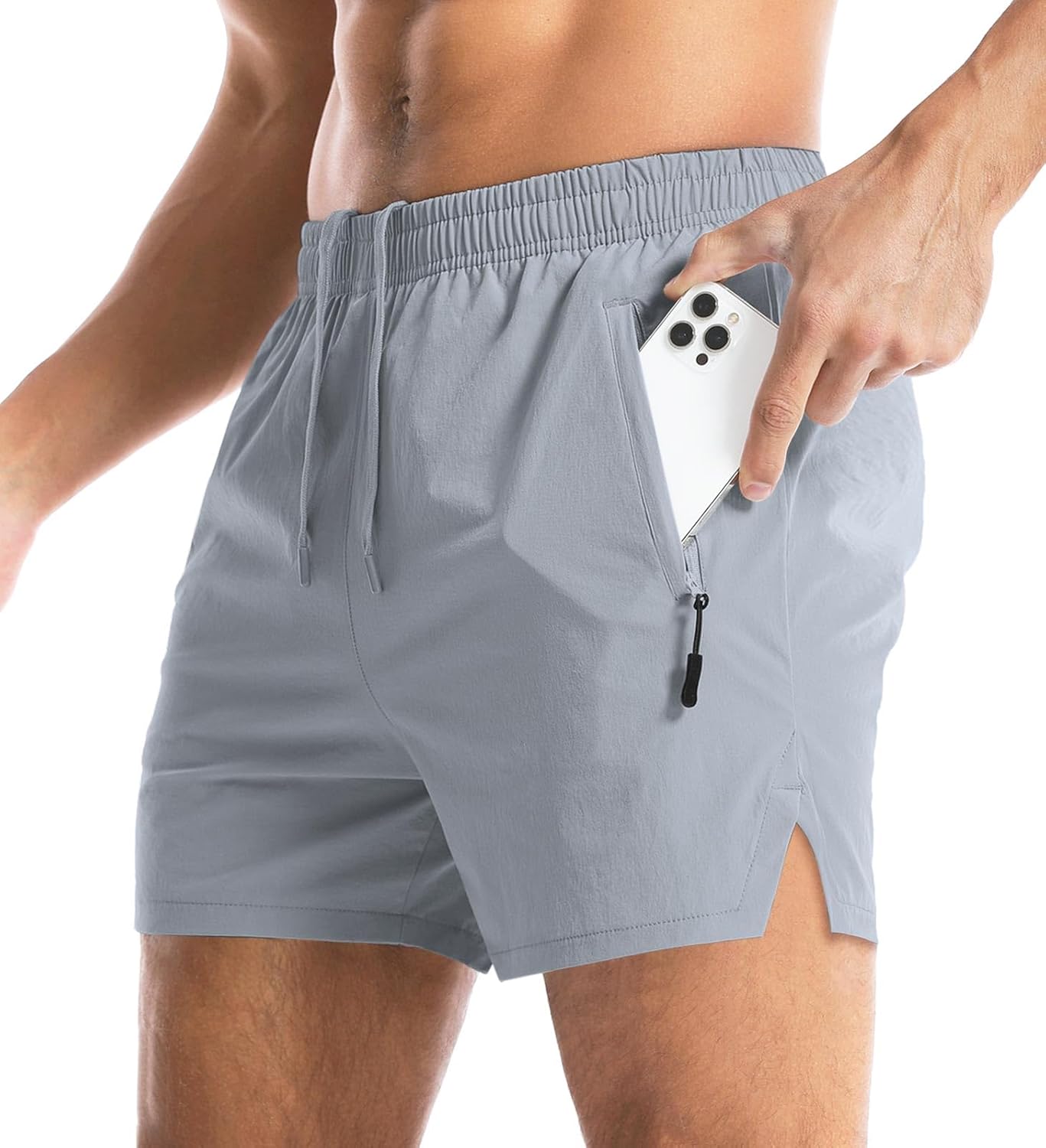 Aolesy Men's Gym Shorts Linerless & Liner - 5" Quick Dry Workout Running Shorts...