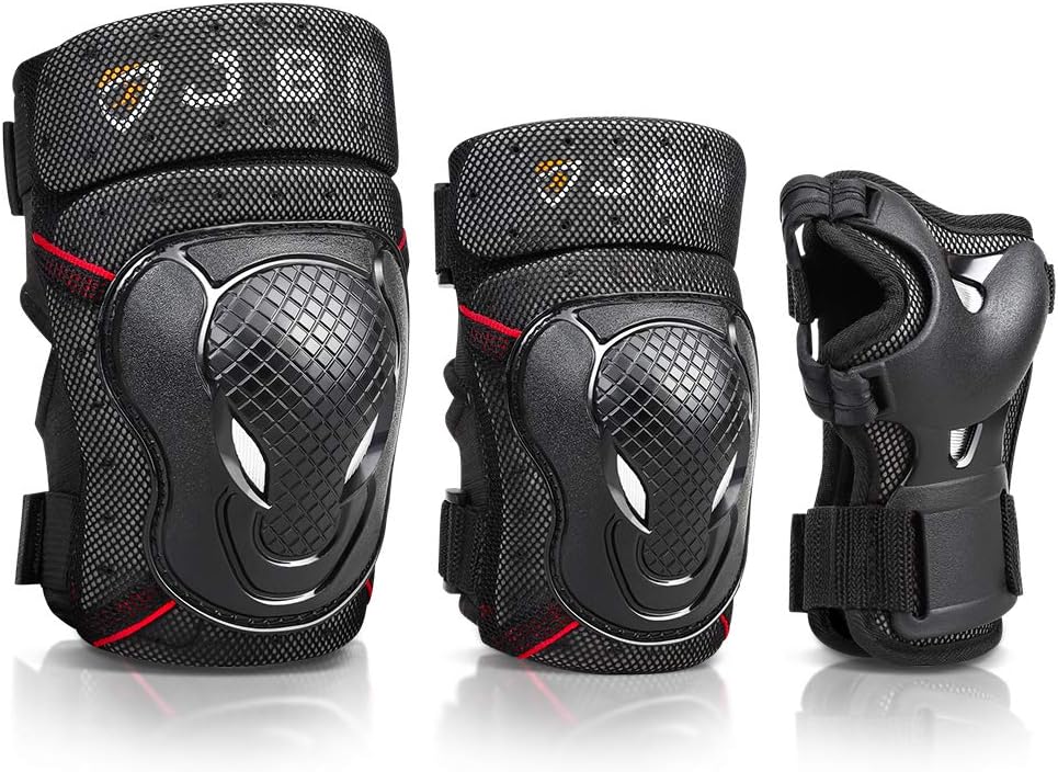 JBM Adult & Kids Knee Pads Elbow Pads with Wrist Guards Protective Set for Bikin...