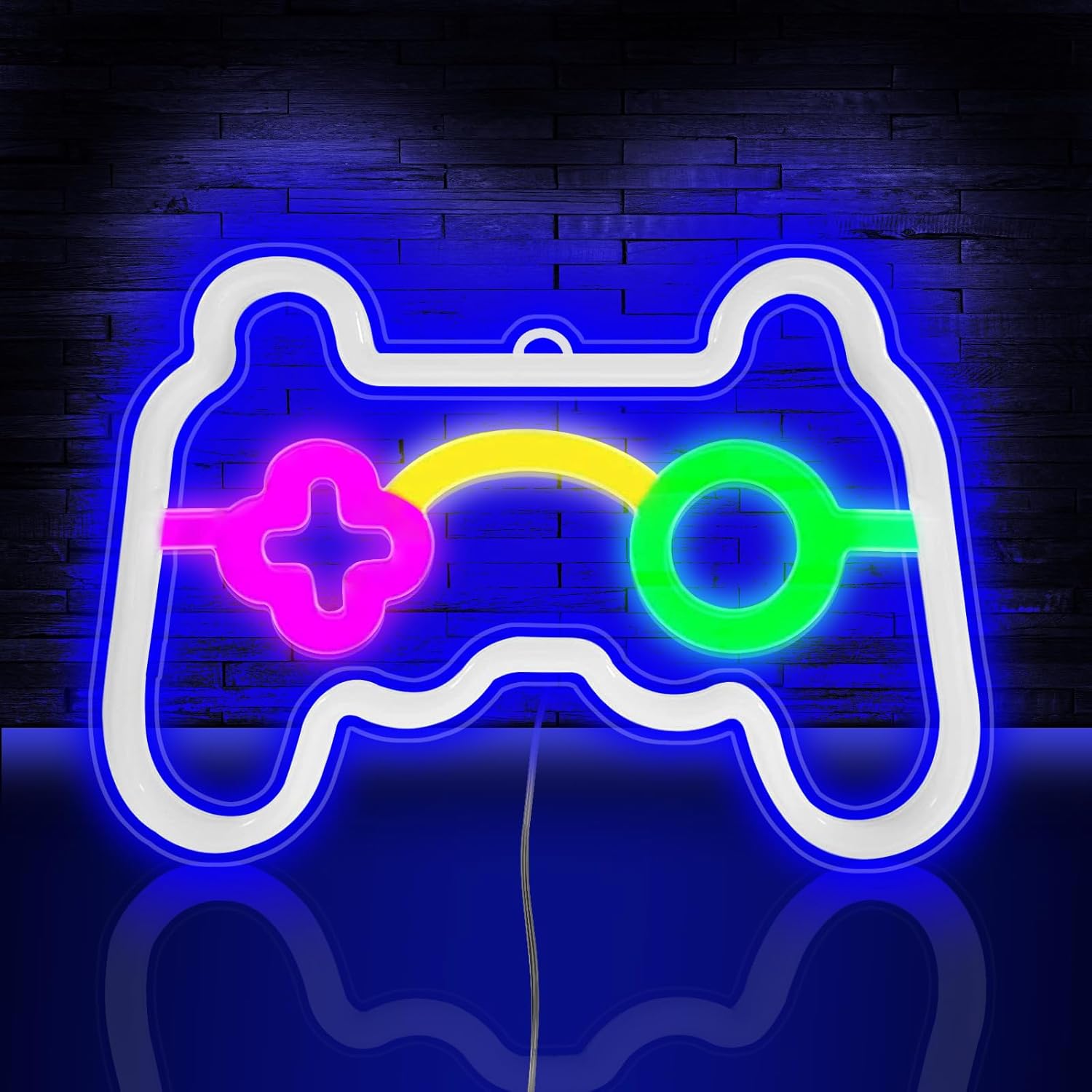 HOTUT Game Neon Sign, Neon Light Gaming LED Lights, Non-Dimmable Blue Light LED...