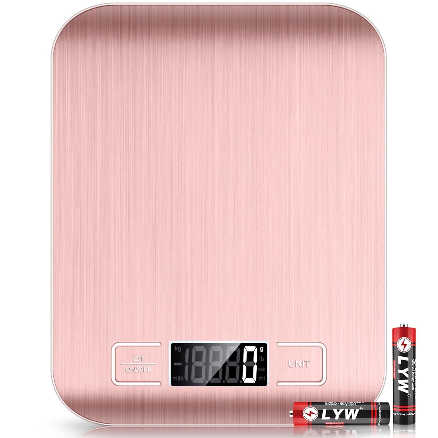 Mik-Nana Food Scale Pink, 10kg/22lb Digital Kitchen Scale Weight Grams and Oz fo...