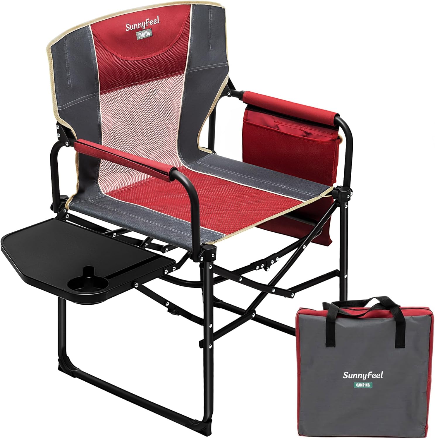SUNNYFEEL Oversized Camping Directors Chair, Portable Folding Lawn Chairs for Ad...