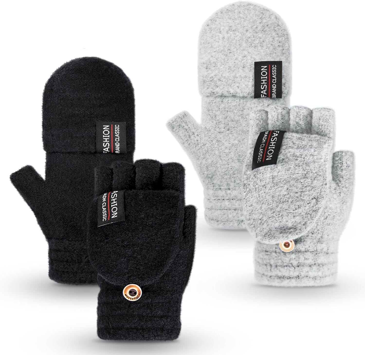 YSense Womens Winter Gloves, Special Warm Knitted Convertible Fingerless Gloves...