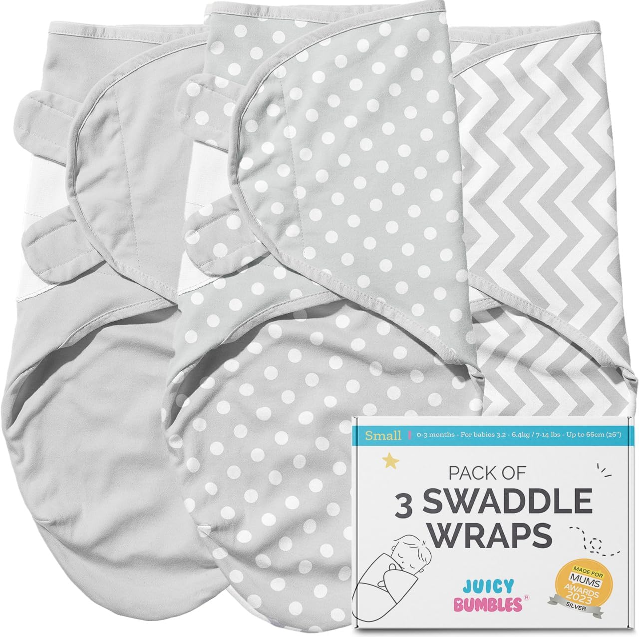 JUICY BUMBLES Baby Swaddle Blanket Sleep Sack 100% Cotton Newborn Baby Swaddles...