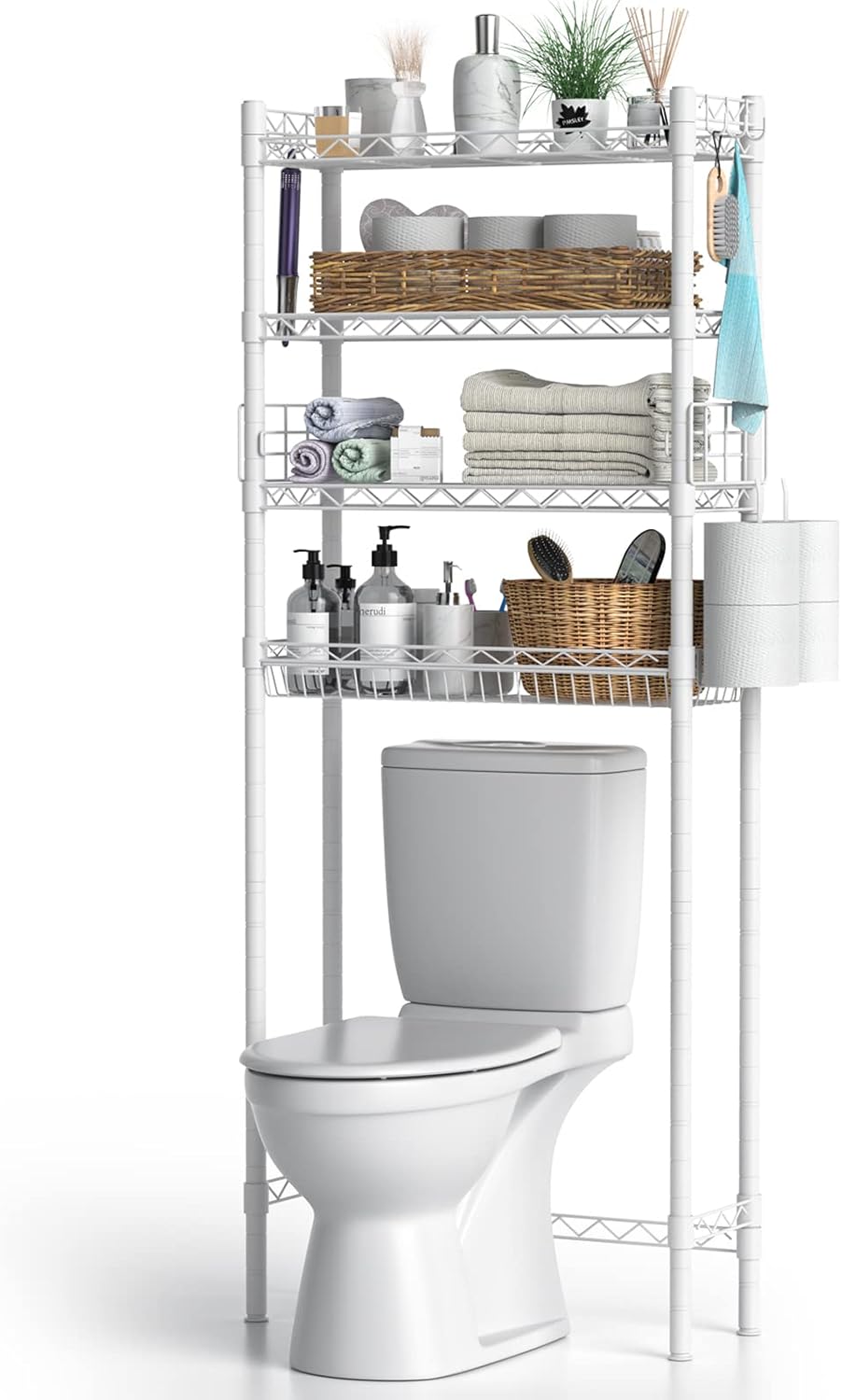 Over The Toilet Storage, Bathroom Organizer Shelves Space Saver Over Toilet, Abo...