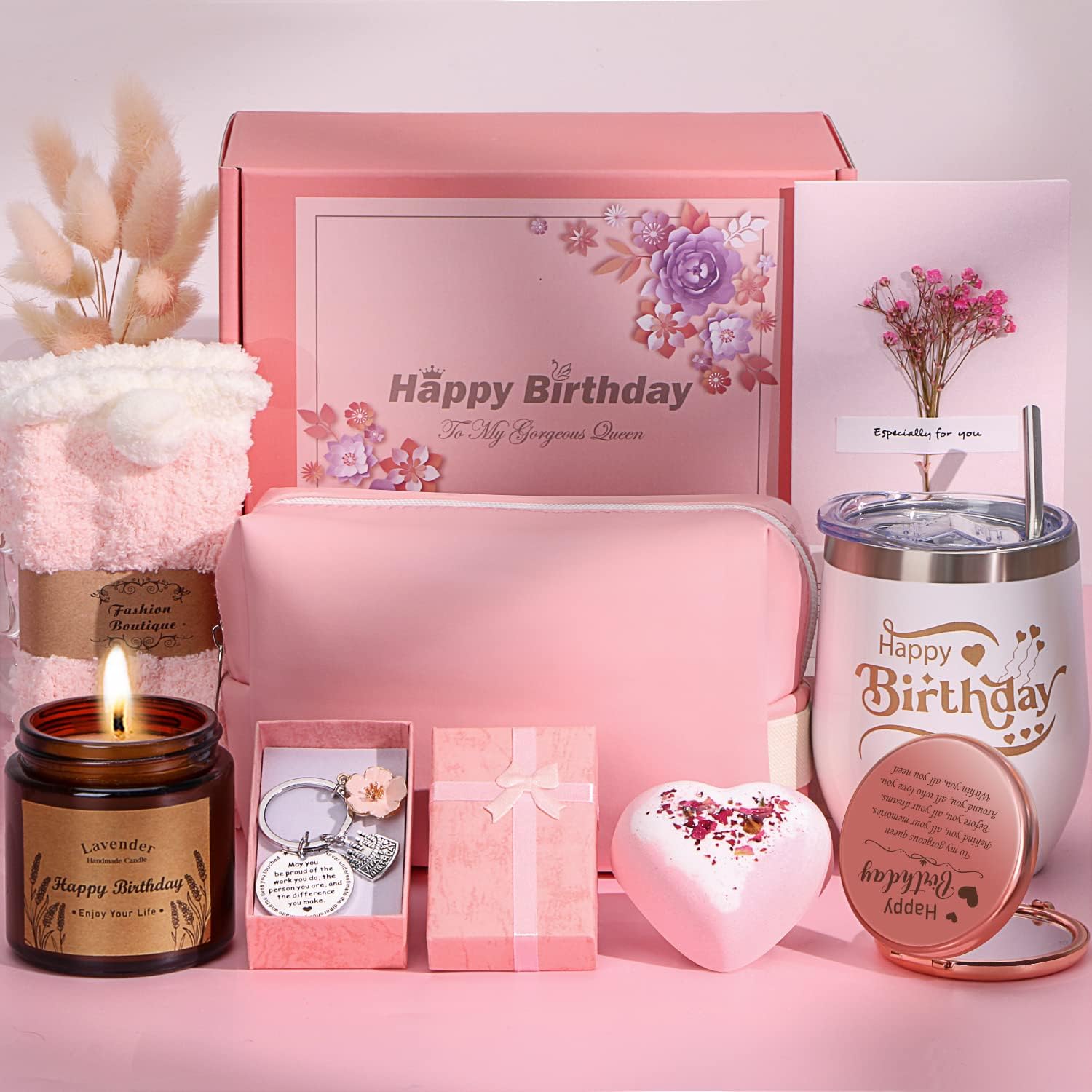 Birthday Gifts for Women, Unique Happy Birthday Hampers Pamper Gift Box for Her,...
