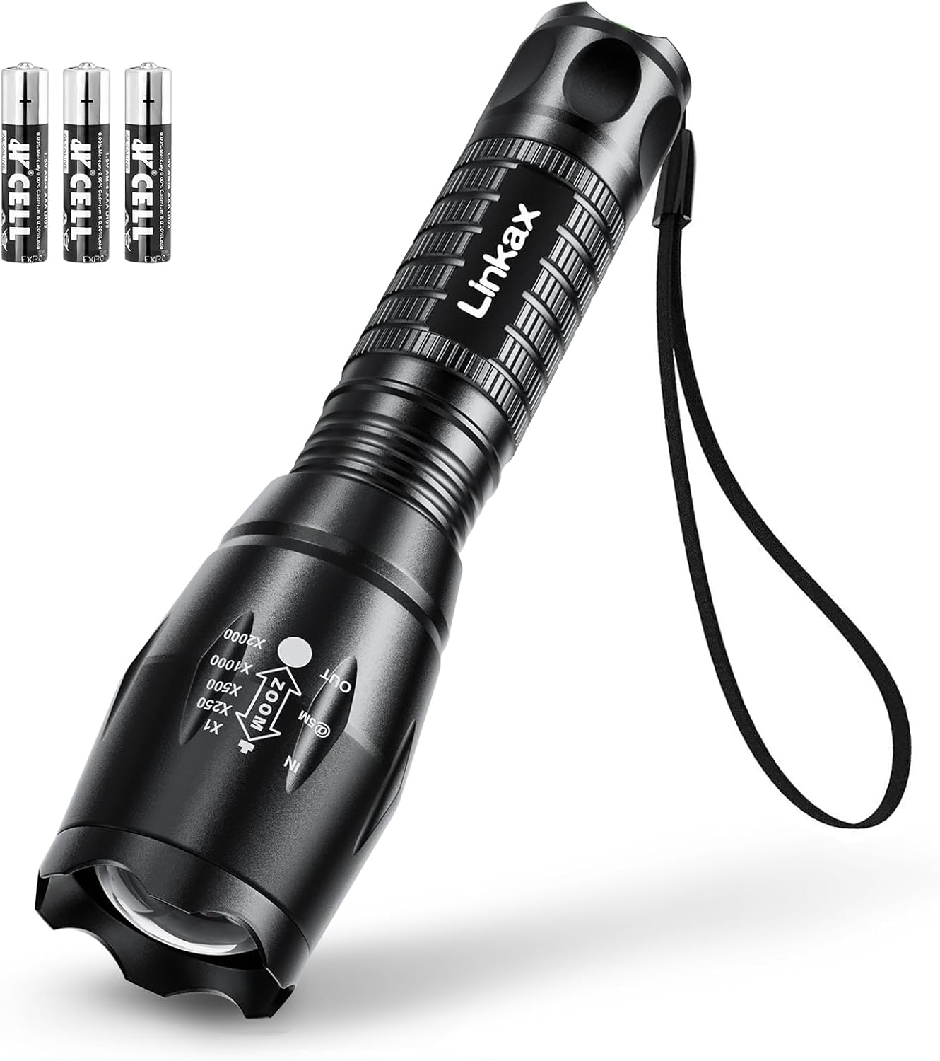 Linkax LED Torch Battery Powered, Super Bright 800 LM Handheld Flashlight Adjust...