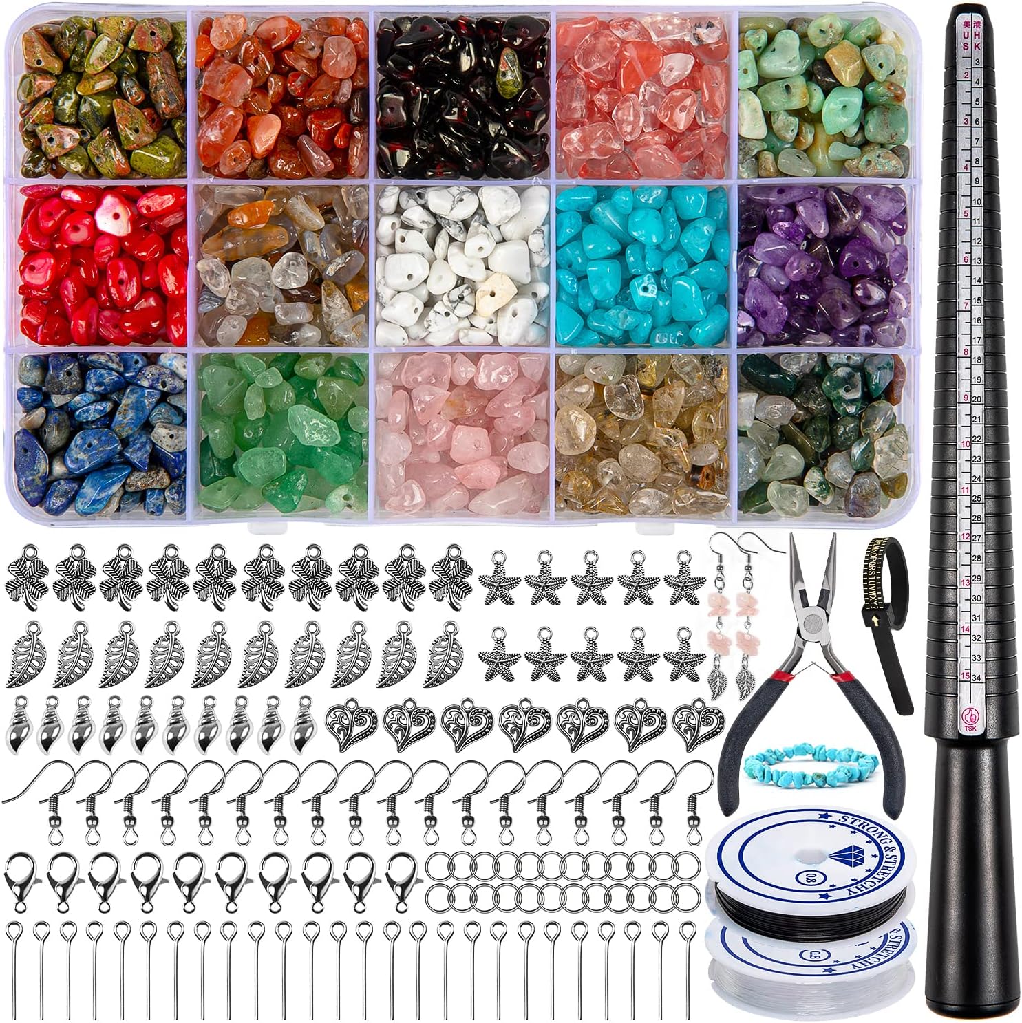 HONGTEYA Crystal Jewellery Making Kit, Special Gemstone Beads for Jewelry Making...