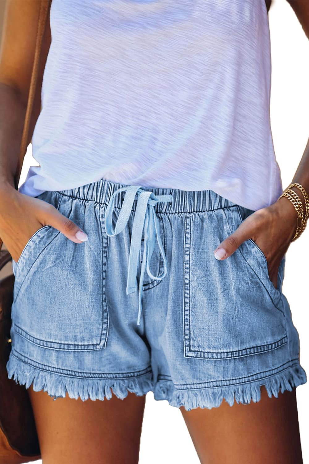 YOCUR Womens Lightweight Shorts Casual Baggy Trendy Short Pants Elastic Waist Dr...