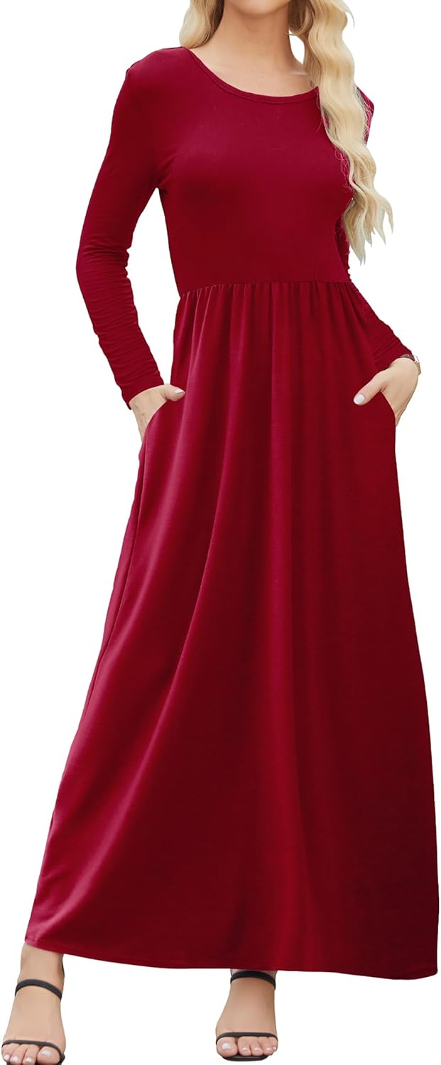 Special Supnier Women's Long Sleeve Maxi Dresses, Casual and Versatile Long Dres...
