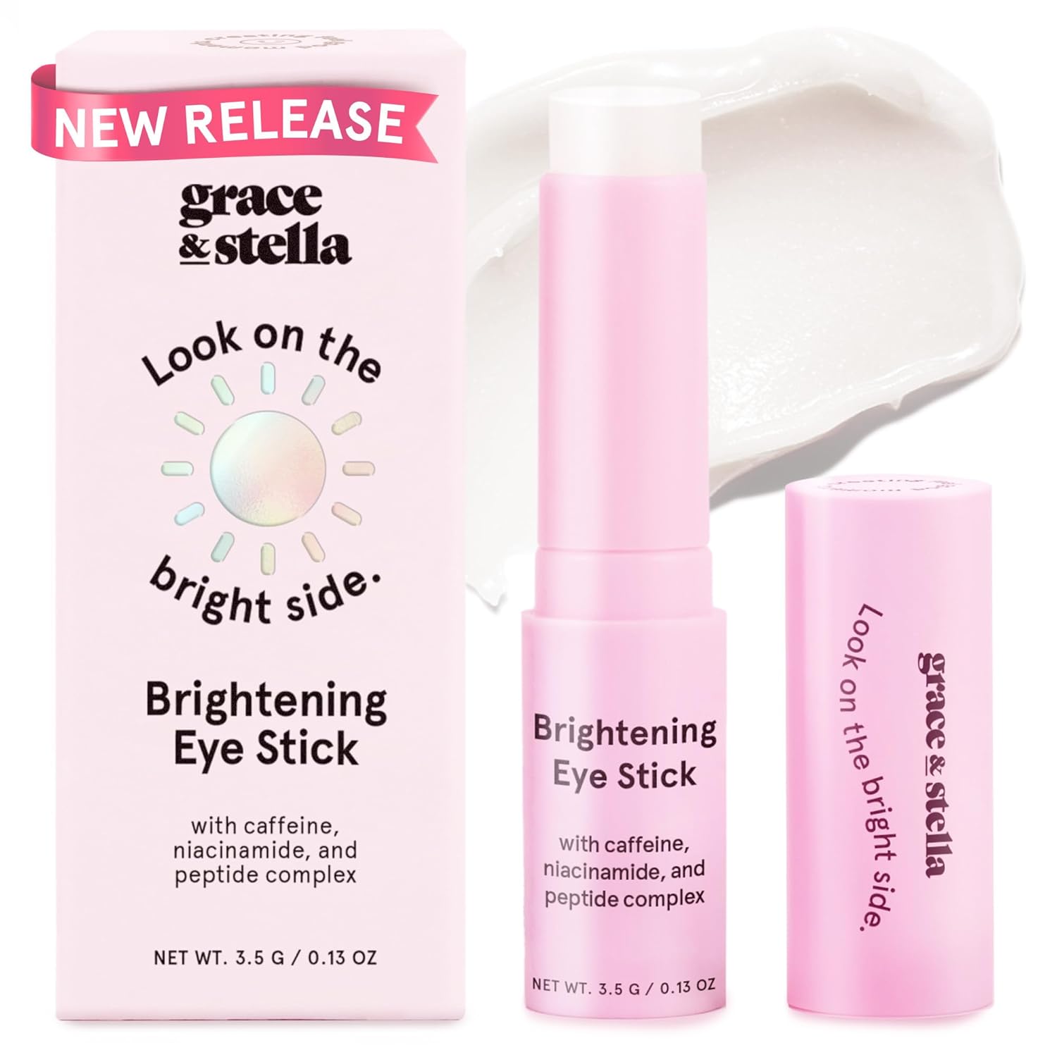 grace & stella Under Eye Stick - Eye Balm (0.13 Oz) Caffeine Eye Stick for Dark...