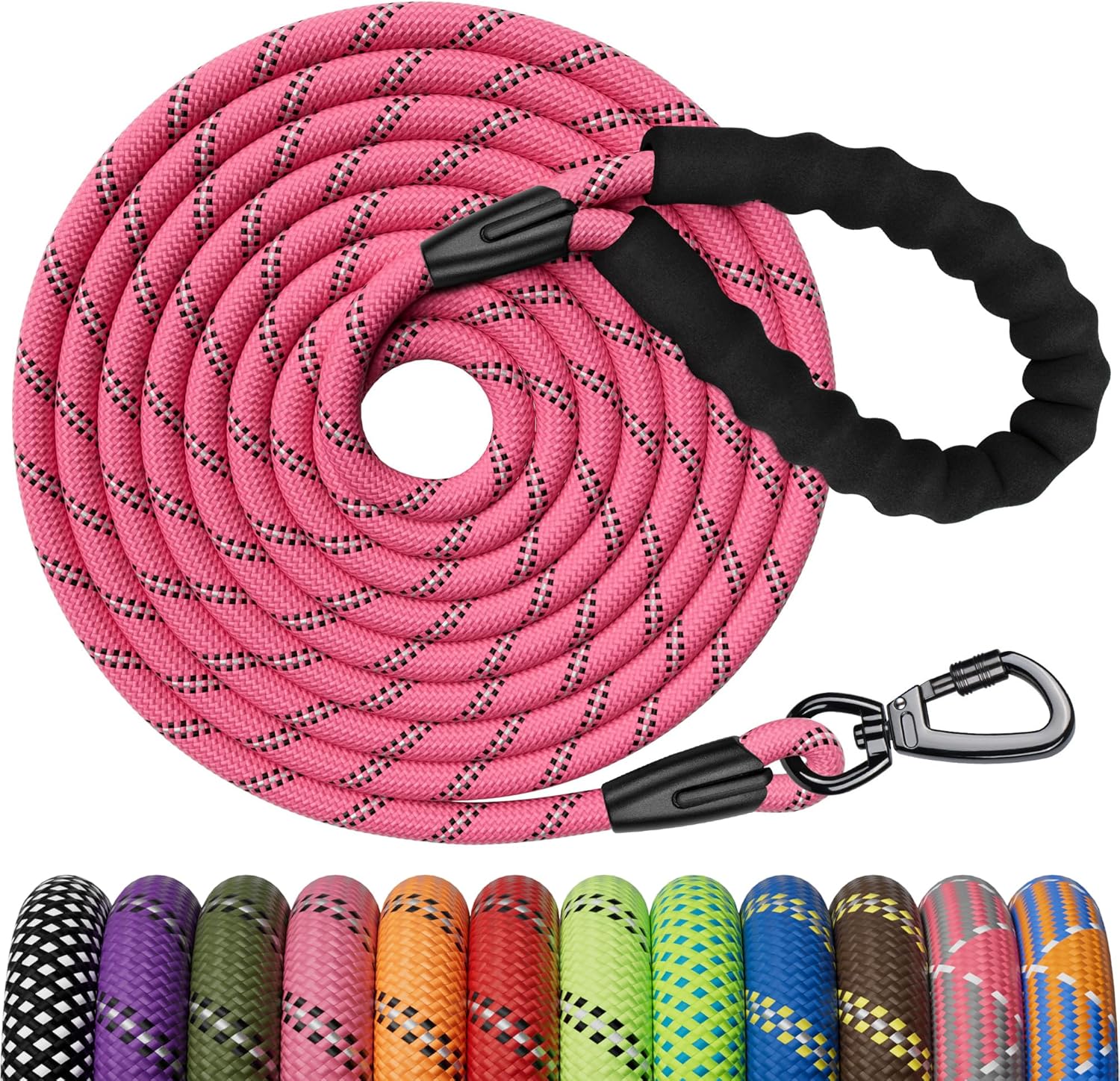 Kdsvakd Rope Dog Lead, Strong Dog Lead With Swivel Lockable Hook And Soft Padded...