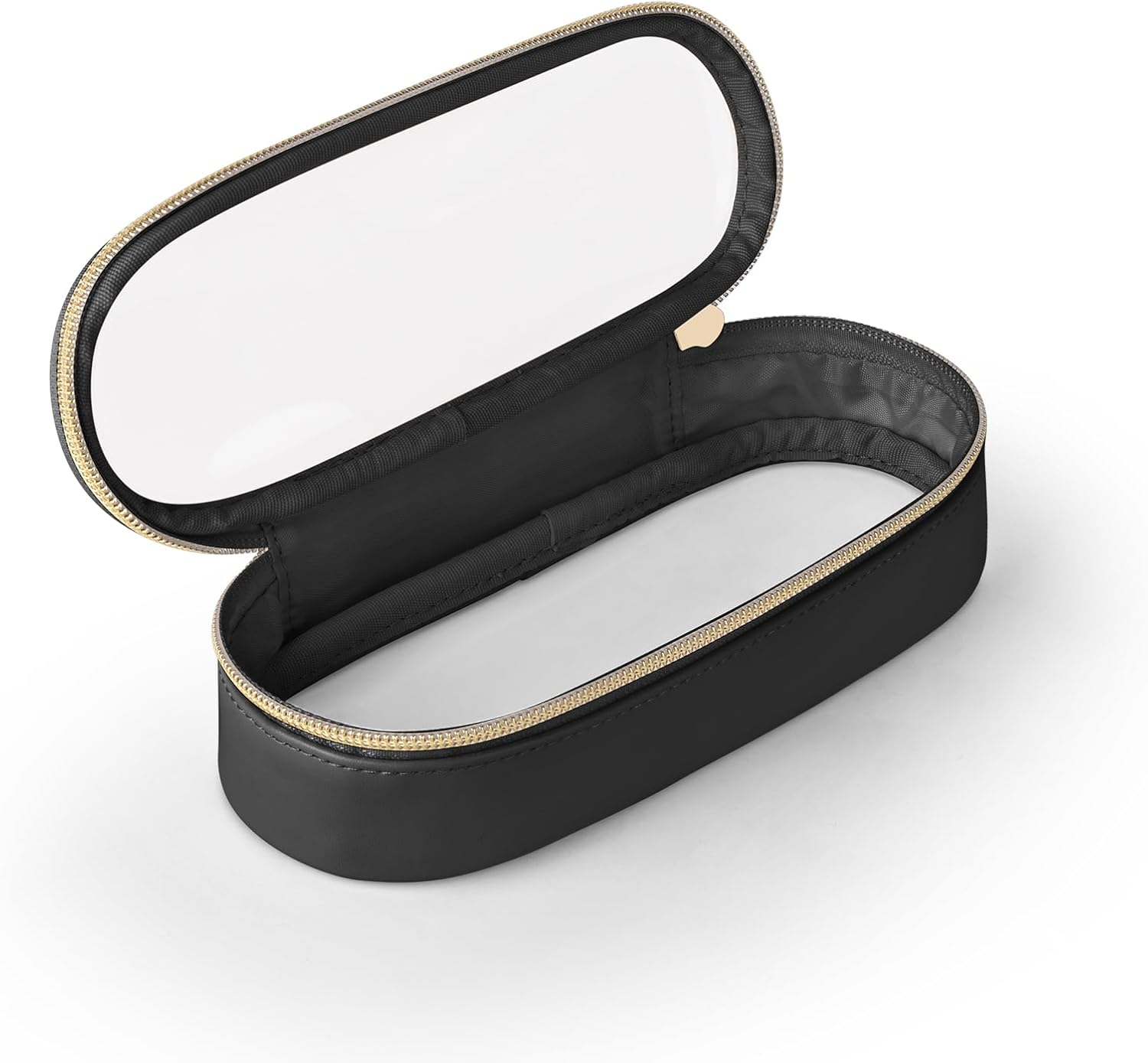 Clear Travel Makeup Brush Holder, Leather Makeup Brush Toiletry Bag, Portable Co...