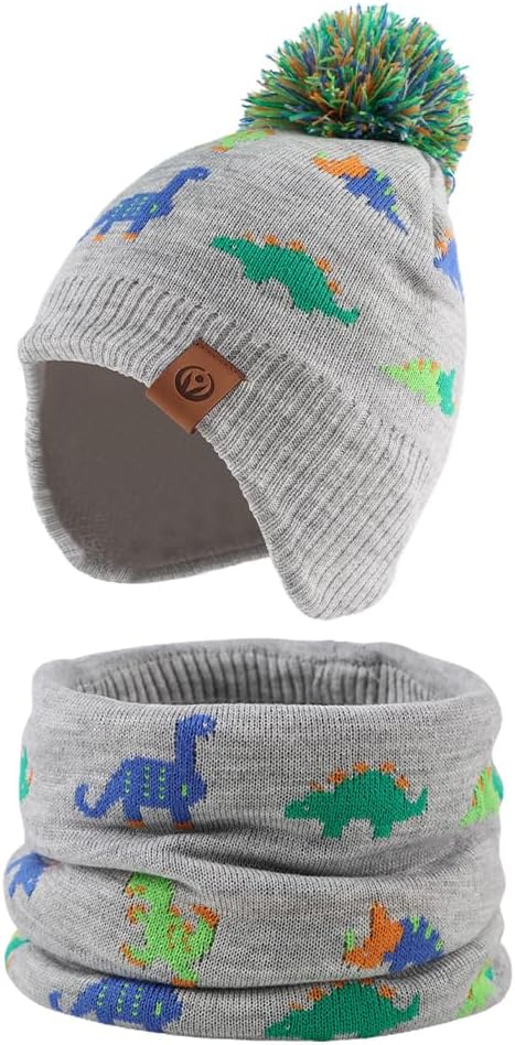 XIAOHAWANG Knitted Baby Hat Winter Warm Boys Girls Beanie Fleece Lining Toddler...