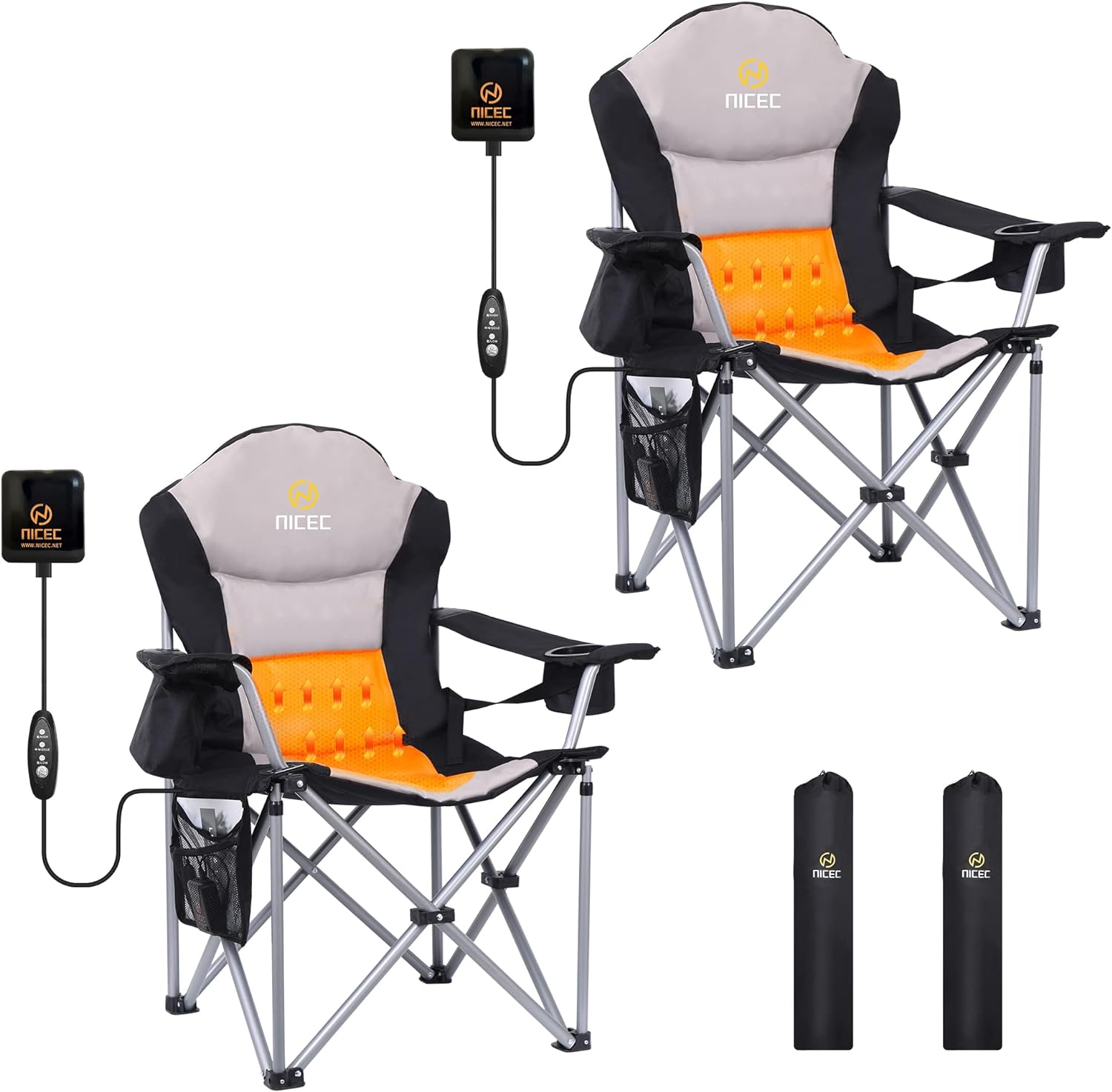 Nice C Outdoor Heated Chair, Heated Camping Chair, Folding Chair, Beach Chair, W...