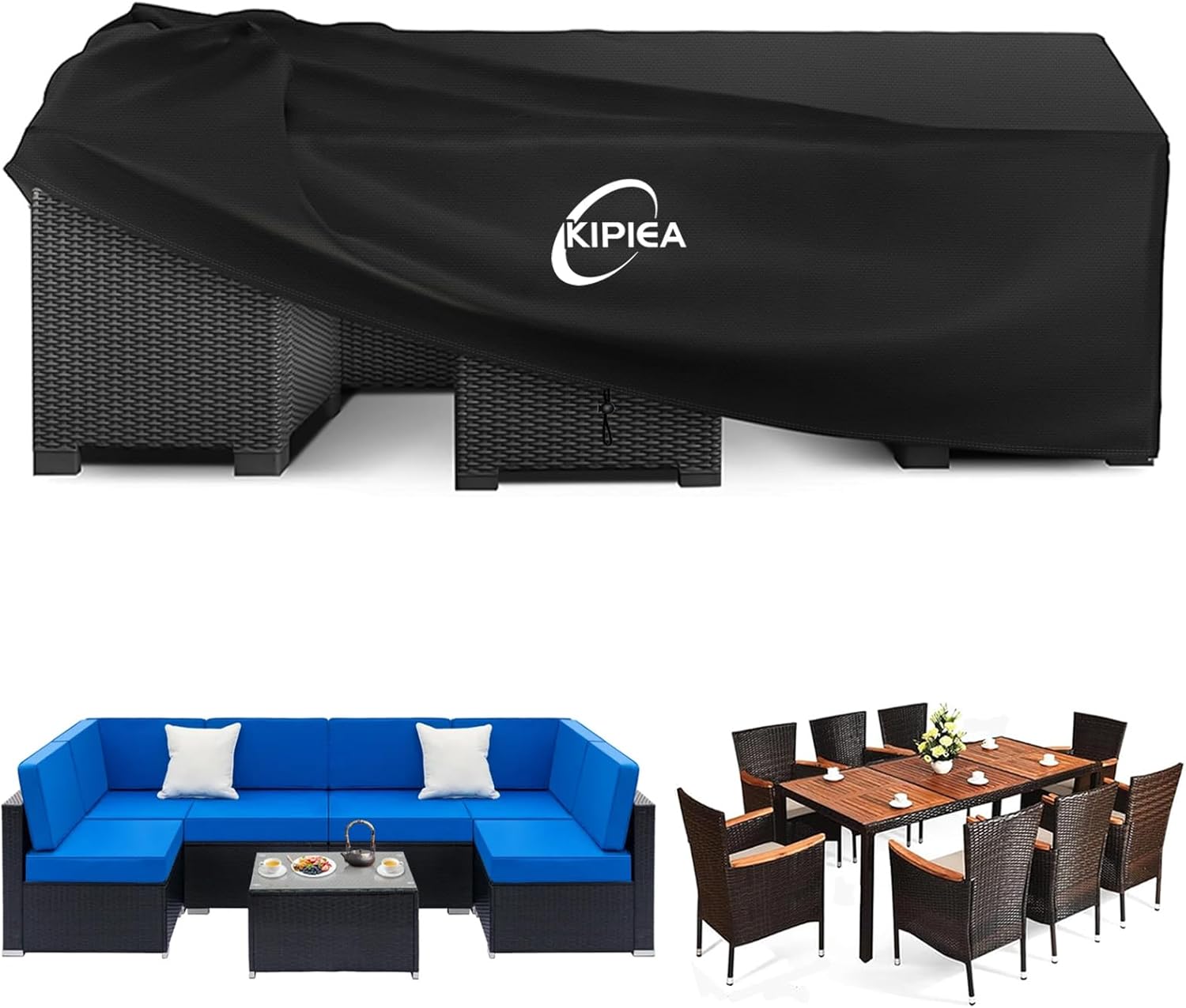 Kipiea Garden Furniture Covers Waterproof, Heavy Duty Outdoor Furniture Covers f...