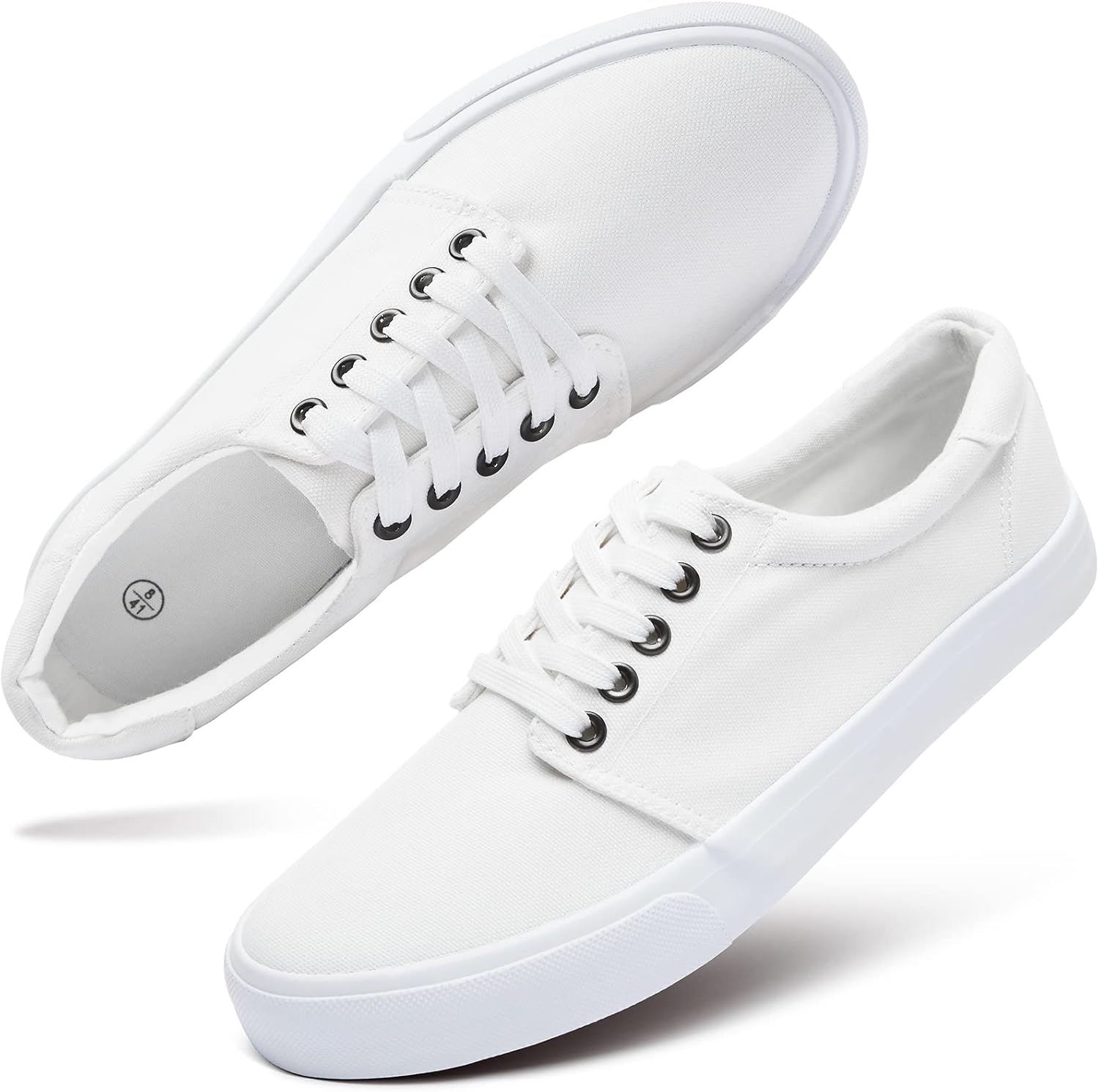 yageyan Mens Canvas Shoes Low top Sneakers Black Fashion Mens Casual Shoes 10 Wh...