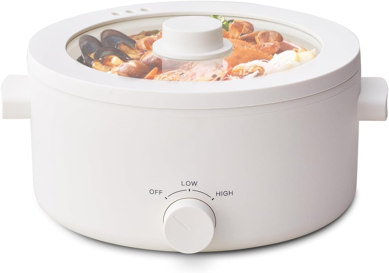 Hot Pot Electric, 3L Portable Electric Pot with Ceramic Non-stick Coating, Dual...