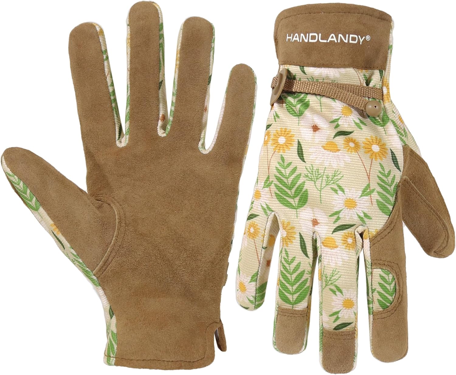 HANDLANDY Gardening Gloves for Women, Utility Goatskin Leather Safety Work Glove...