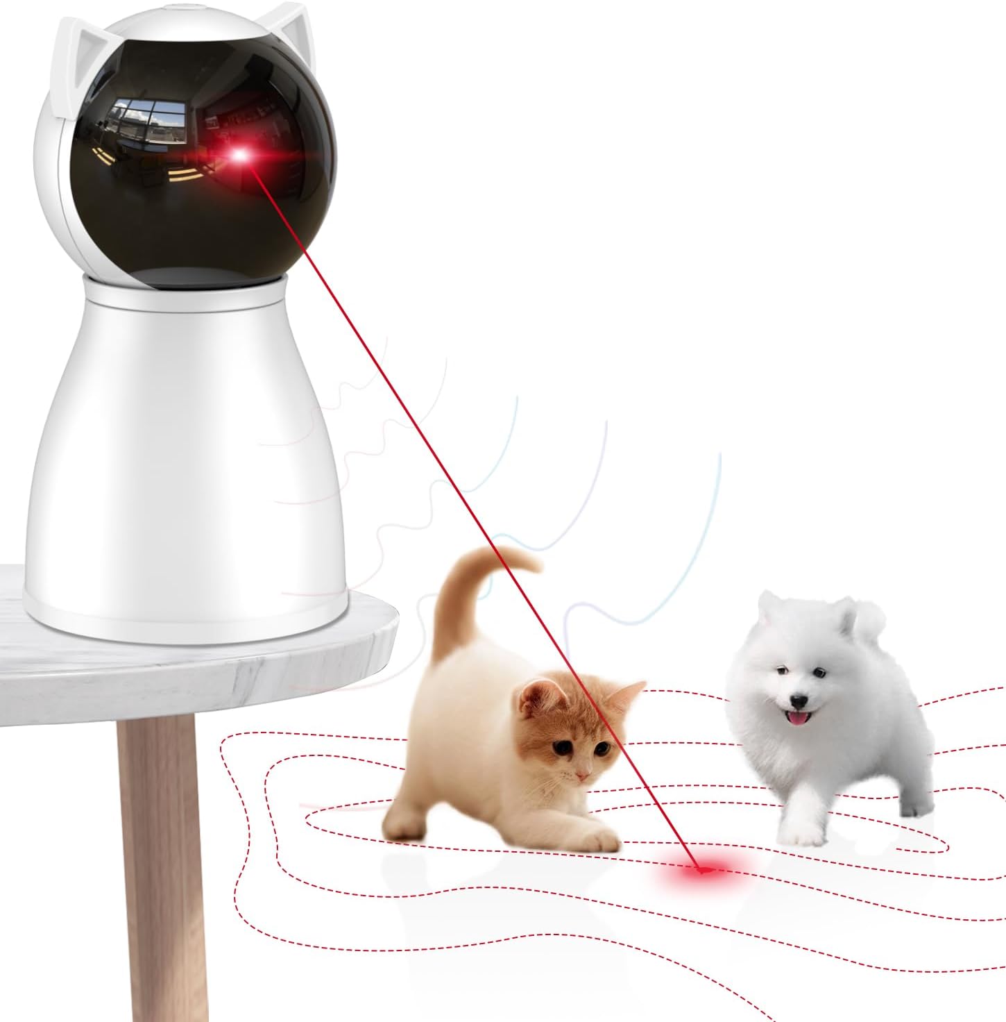 Cat Toys [2023 Newly Upgraded] Real Random Trajectory Rechargeable Motion Activa...