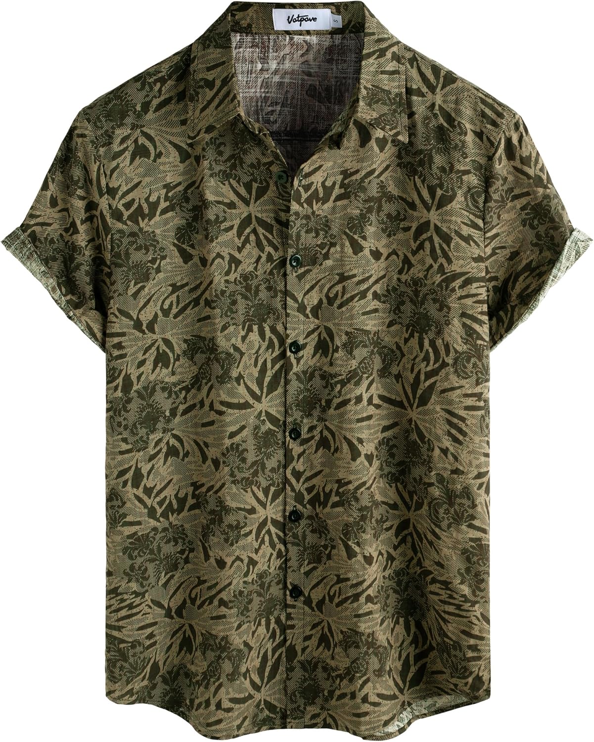 VATPAVE Mens Casual Short Sleeve Button Down Shirts Regular Fit Hawaiian Summer...