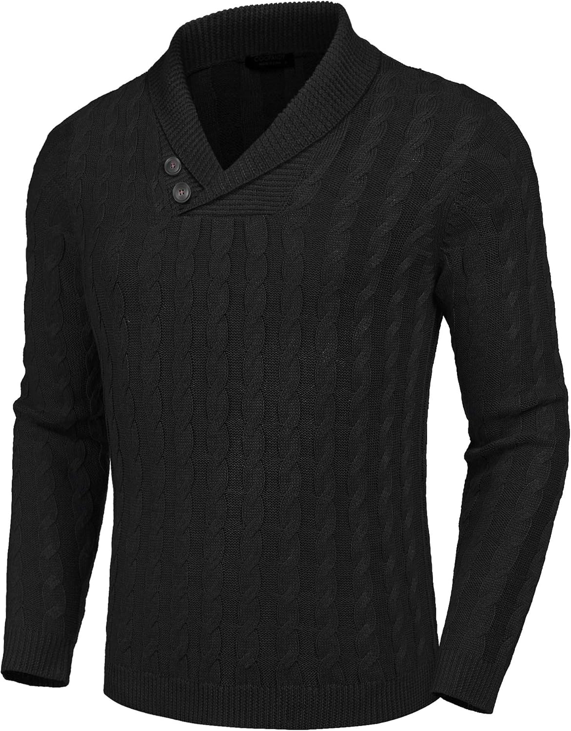COOFANDY Men's Sweater, Special Shawl Collar Pullover Sweater for Slim Fit, Inno...