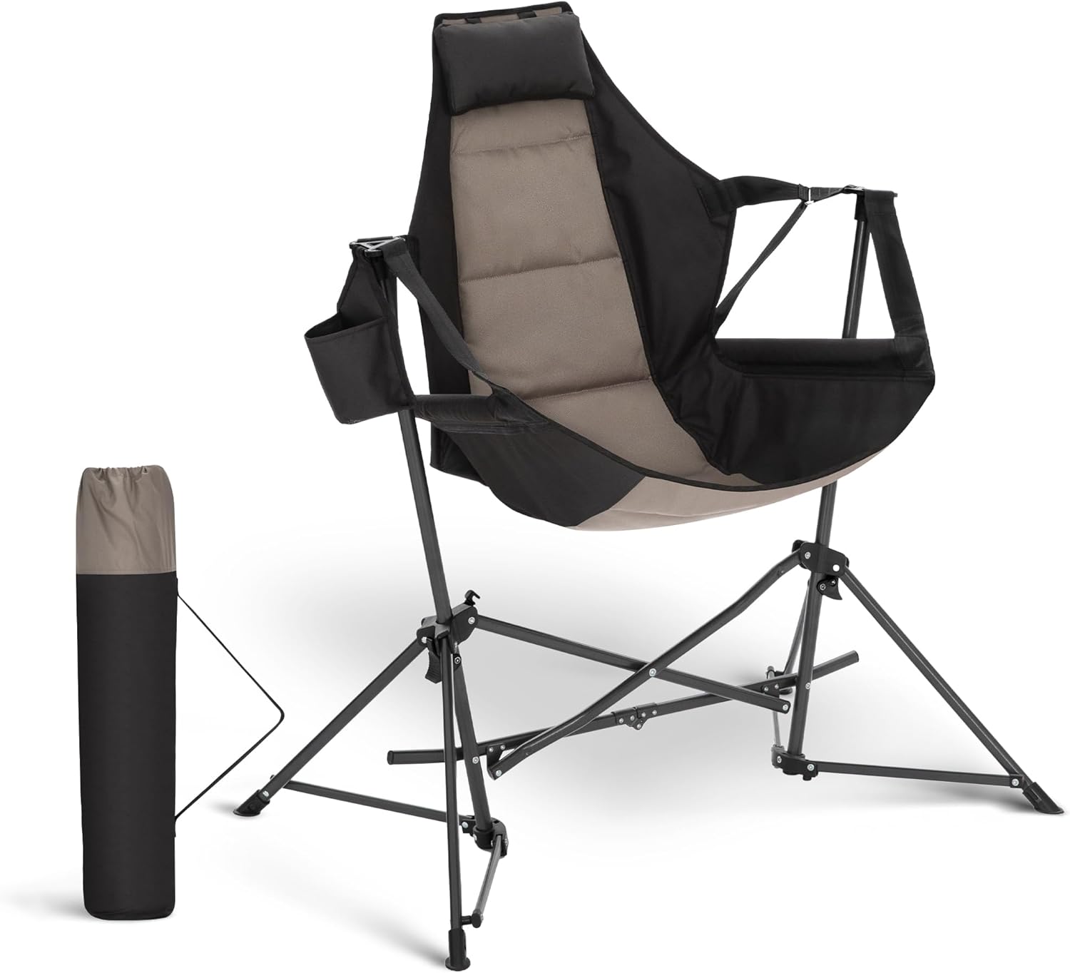 Hammock Camping Chair, Adjustable Back Swinging Chair, Folding Outdoor Rocking C...