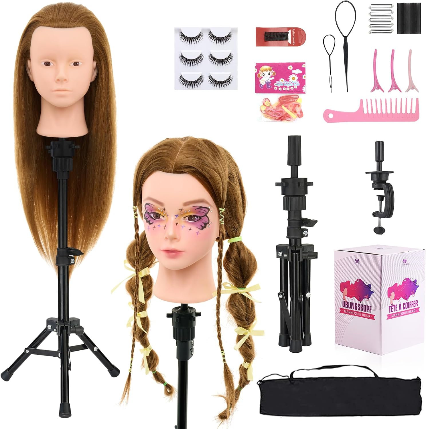 Neverland Beauty Make-Up Hairdressing Head with Training Head Stand, 26"-28" 60%...
