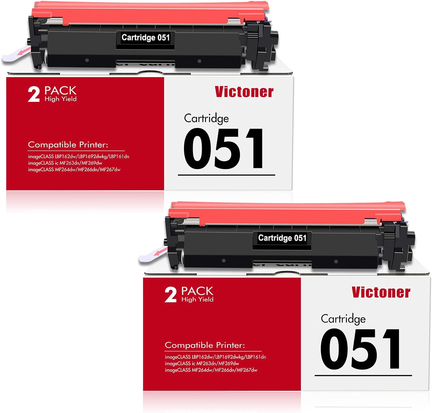051 Toner Cartridge 2-Pack Compatible Replacement for Canon 051 051H CRG051 for...