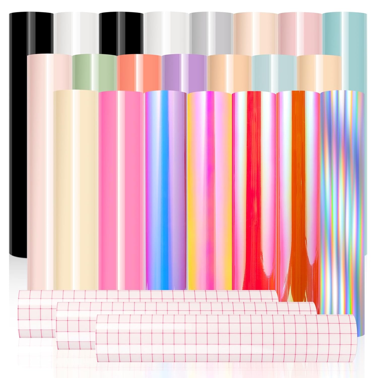 VINYL FROG Glossy Permanent Adhesive Vinyl Pack 12''x12'' 25 Sheets/Pack Assorte...