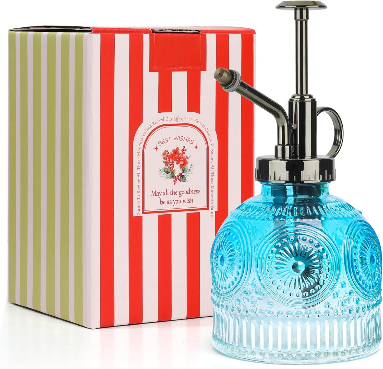 T4U 200ML Glass Plant Mister, Spray Bottle with Top Pump Fine Mist Garden Flower...