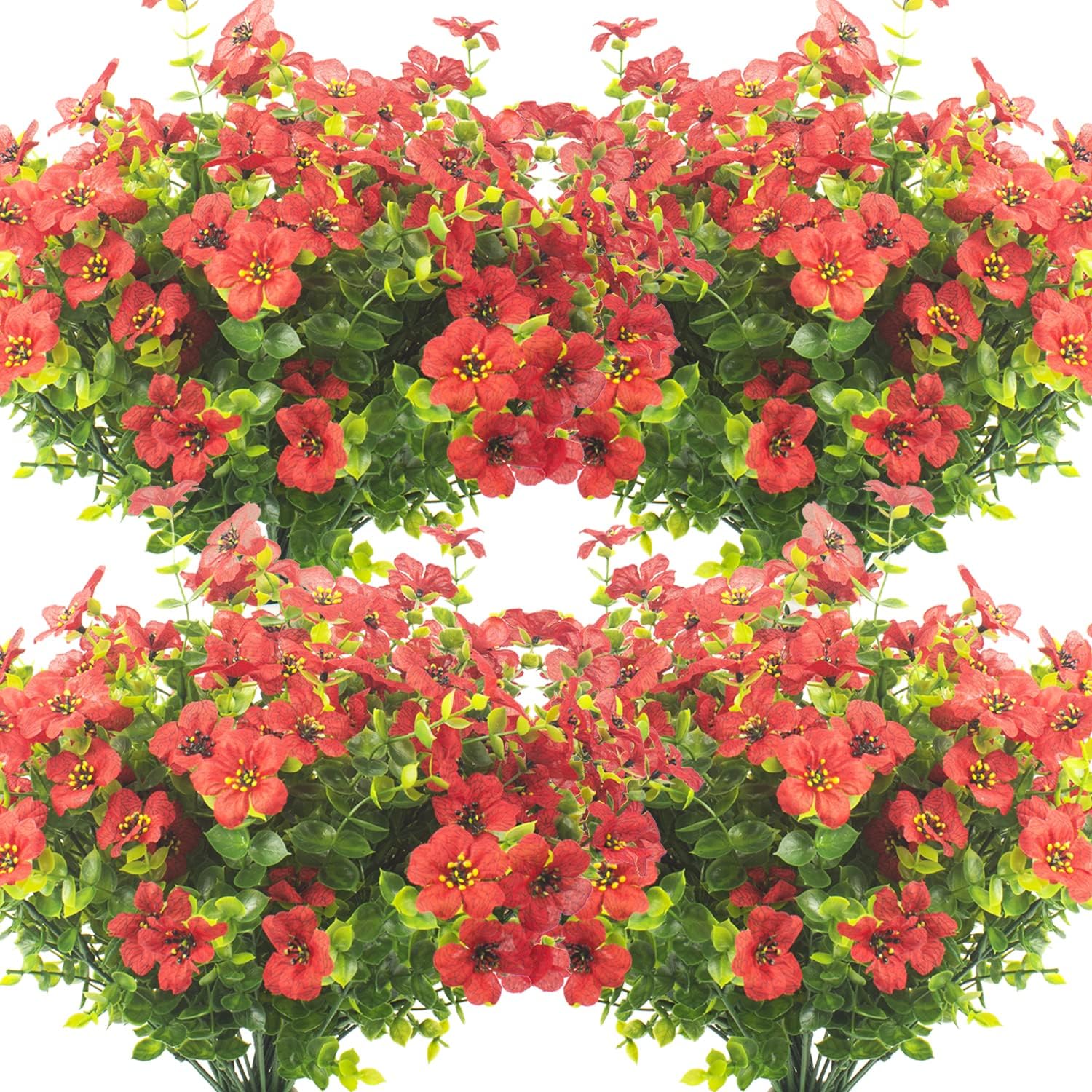 Grunyia 10 Bundles Artificial Flowers Outdoor UV Resistant Fake Flowers No Fade...
