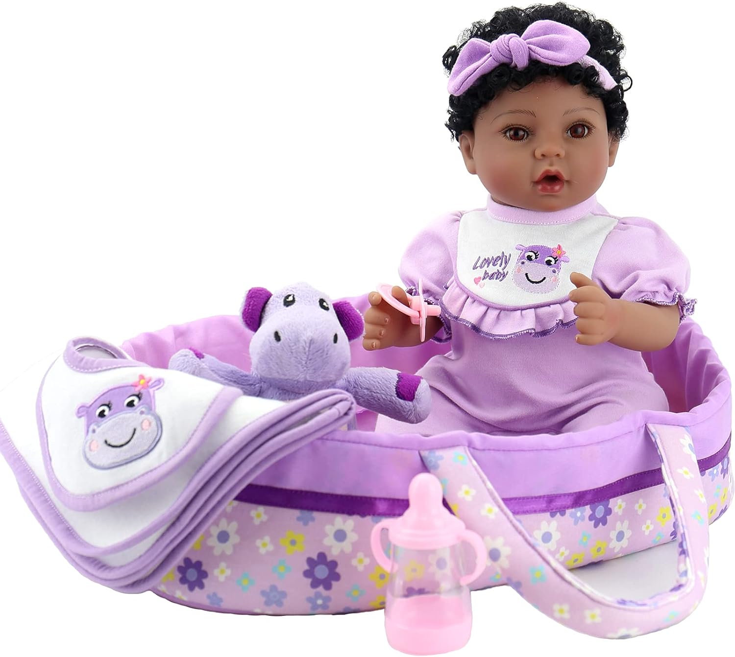 Aori Reborn Baby Dolls Black -18 inch Lifelike Newborn Girl Doll, Realistic Soft...