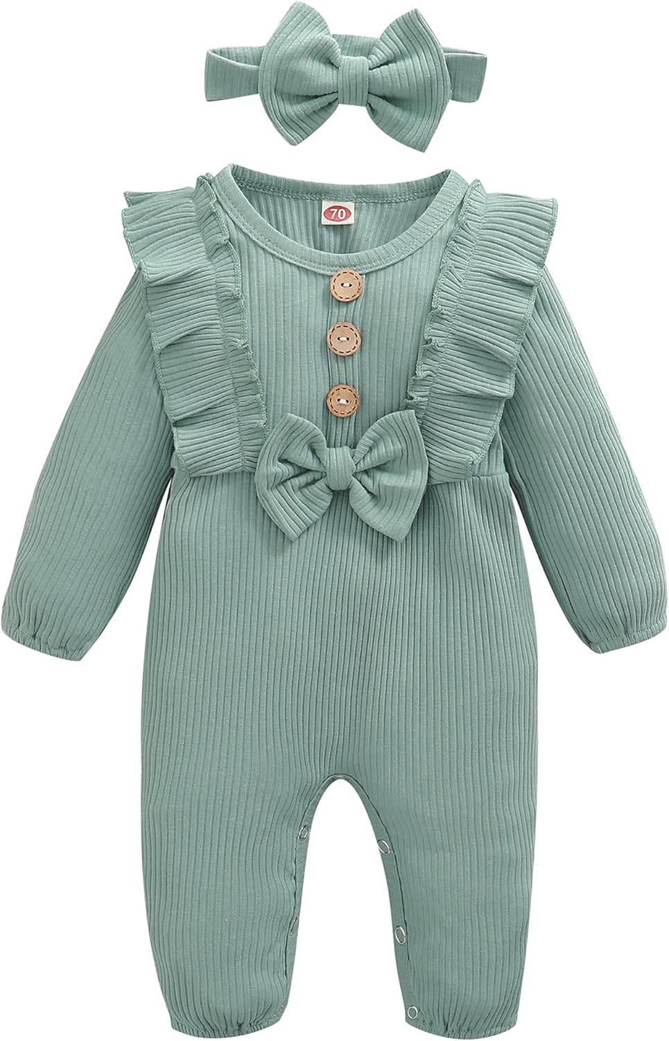 Mioglrie Newborn Baby Girl Clothes One Piece Jumpsuits Clothes Short Sleeve Romp...