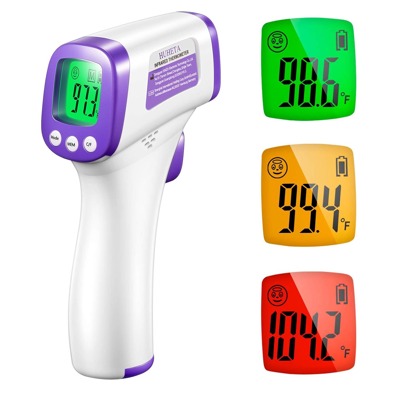 HUHETA Infrared Thermometer for Adults, Non Contact Forehead Thermometer with Fe...