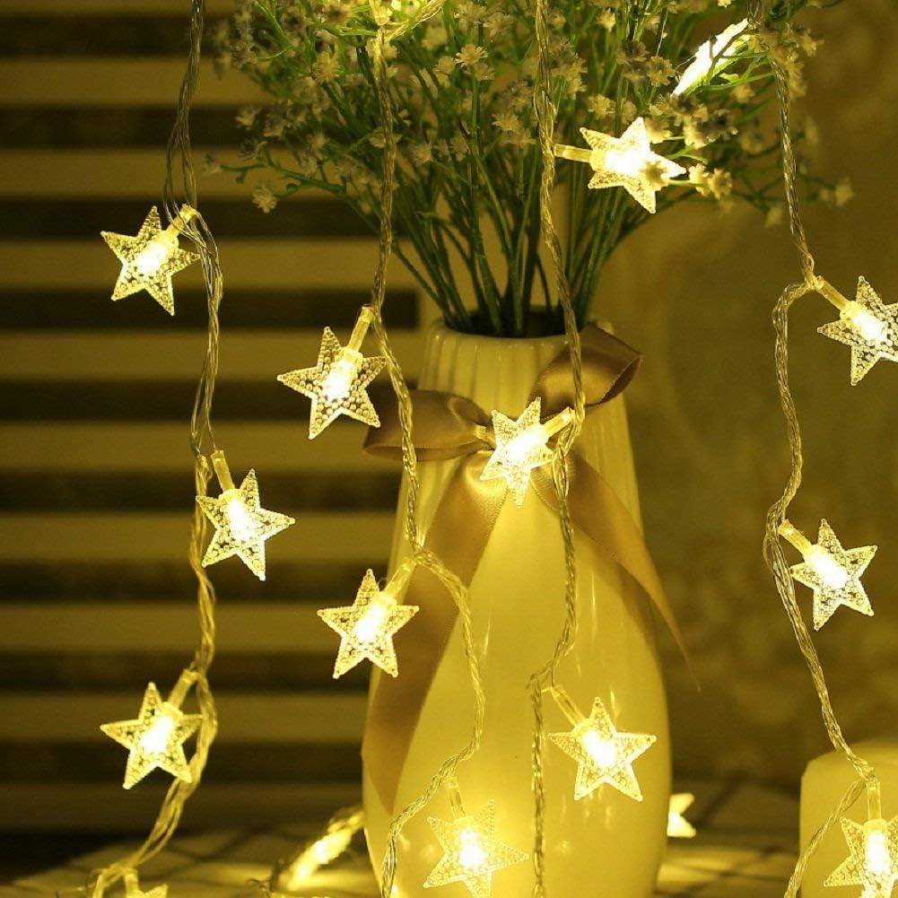 BIUYO Fairy Lights Battery Powered Stars String Lights 5M 50 LED Battery Operate...