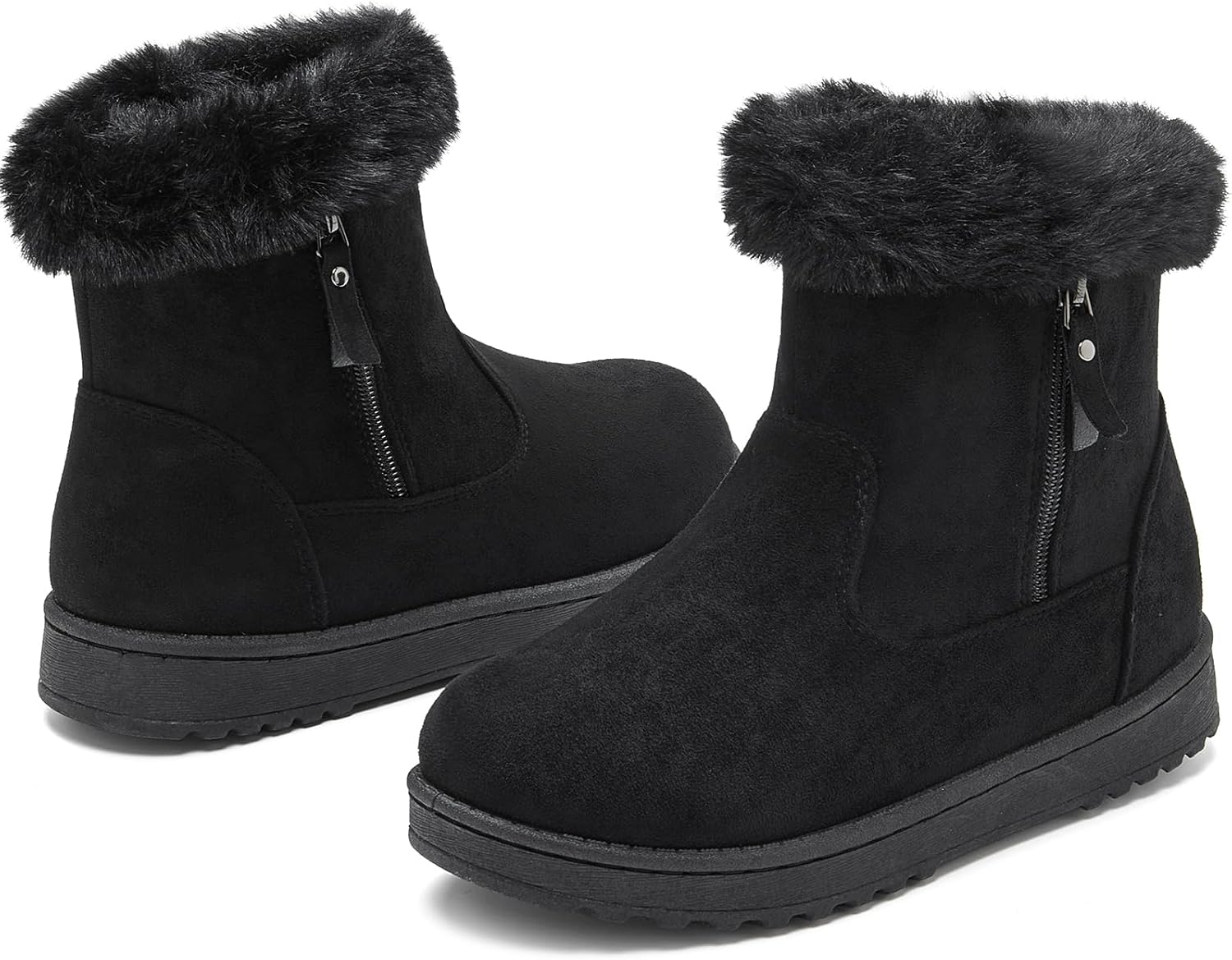 yageyan womens winter boots Mid calf snow booties fur lined womens warm ankle bo...