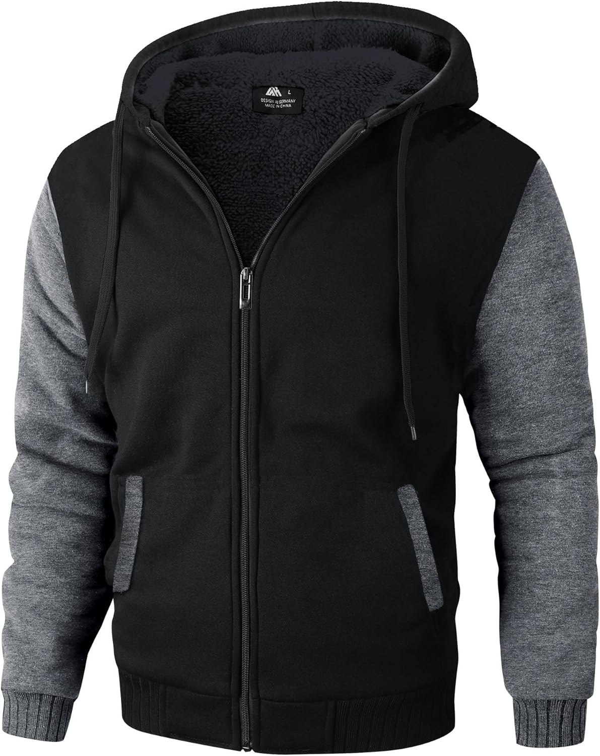 SWISSWELL Men Zip Up Hoodies Sherpa Lined Jacket Heavyweight Fleece Sweatshirt W...
