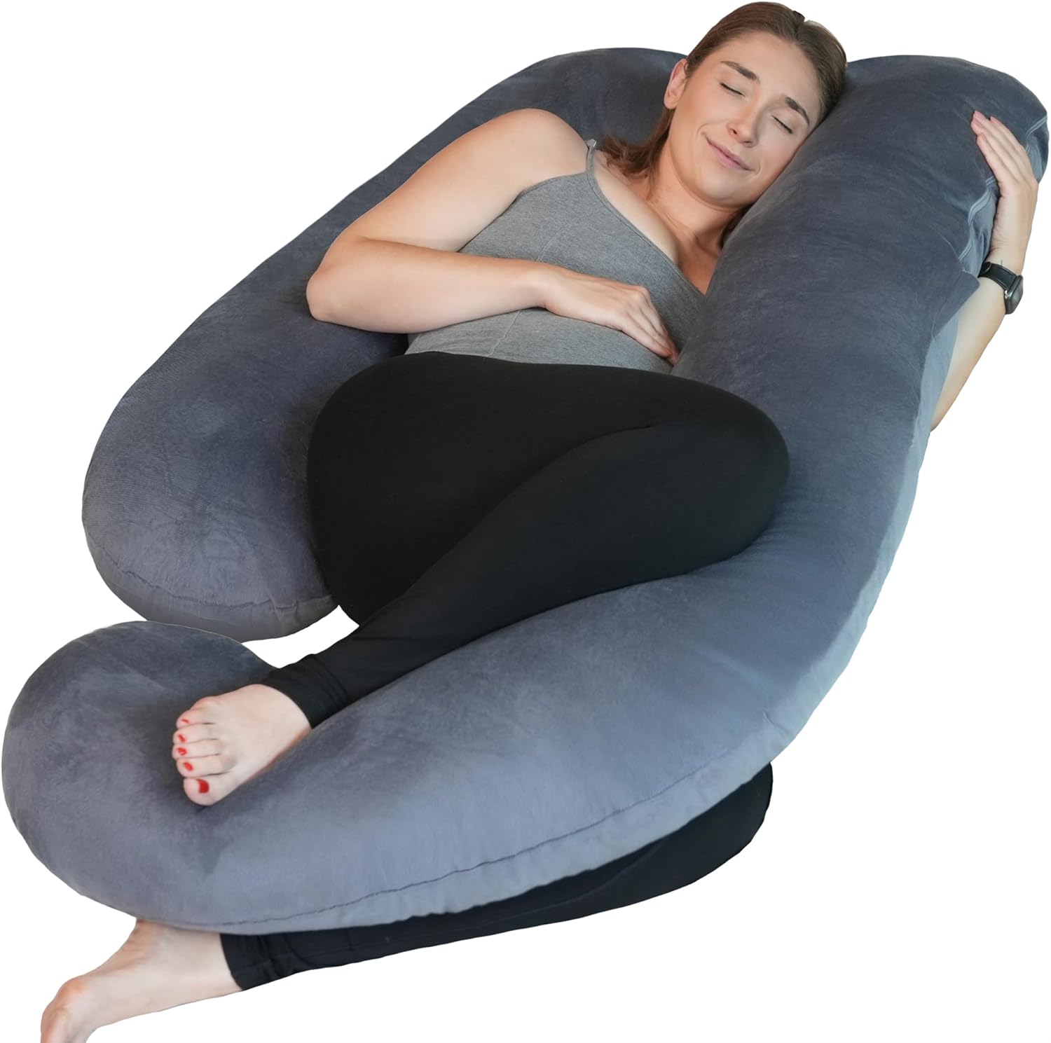 PinkFroggie Pregnancy Pillows,Soft U-Shape Maternity Pillow with Removable Soft...