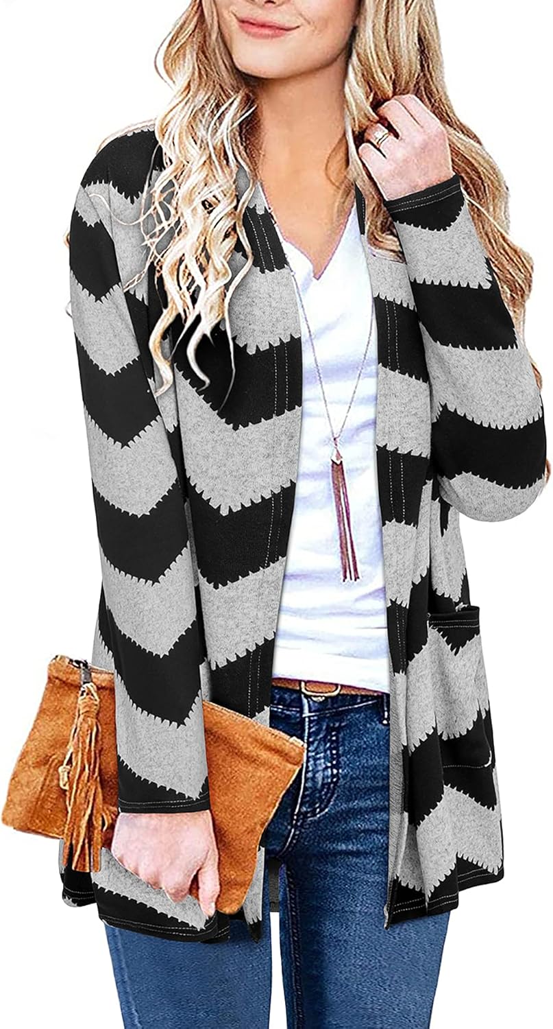 ULTRANICE Cardigan Sweaters Womens Fashion 2024 Fall Lightweight Long Sleeve Cas...