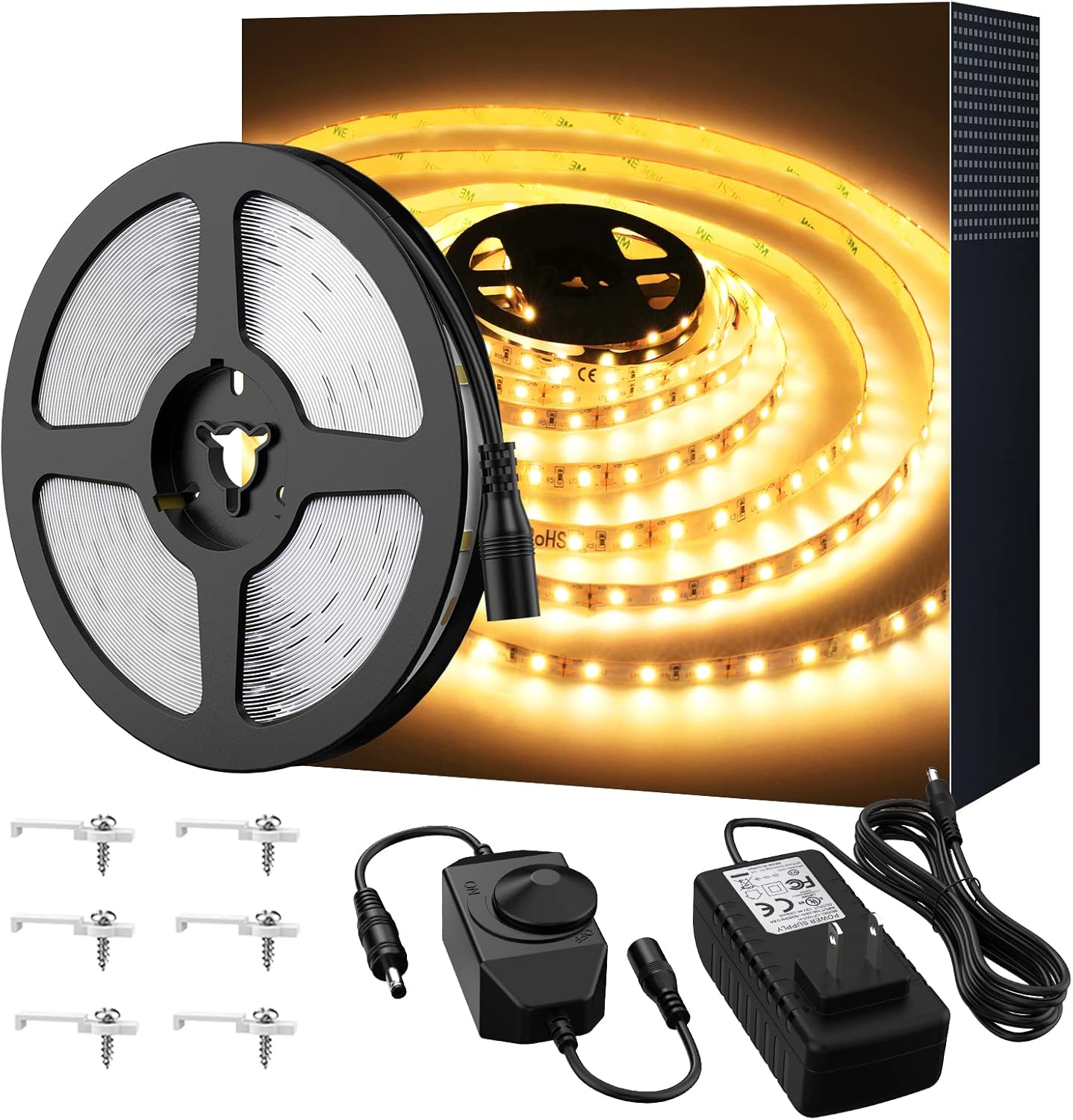 Warm LED Strip Lights,Onforu16.4ft Dimmable Strip...