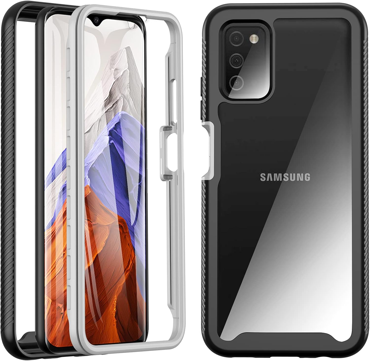 For Samsung Galaxy A03s Case, [Military Grade Drop] 360° Full Body Protection wi...