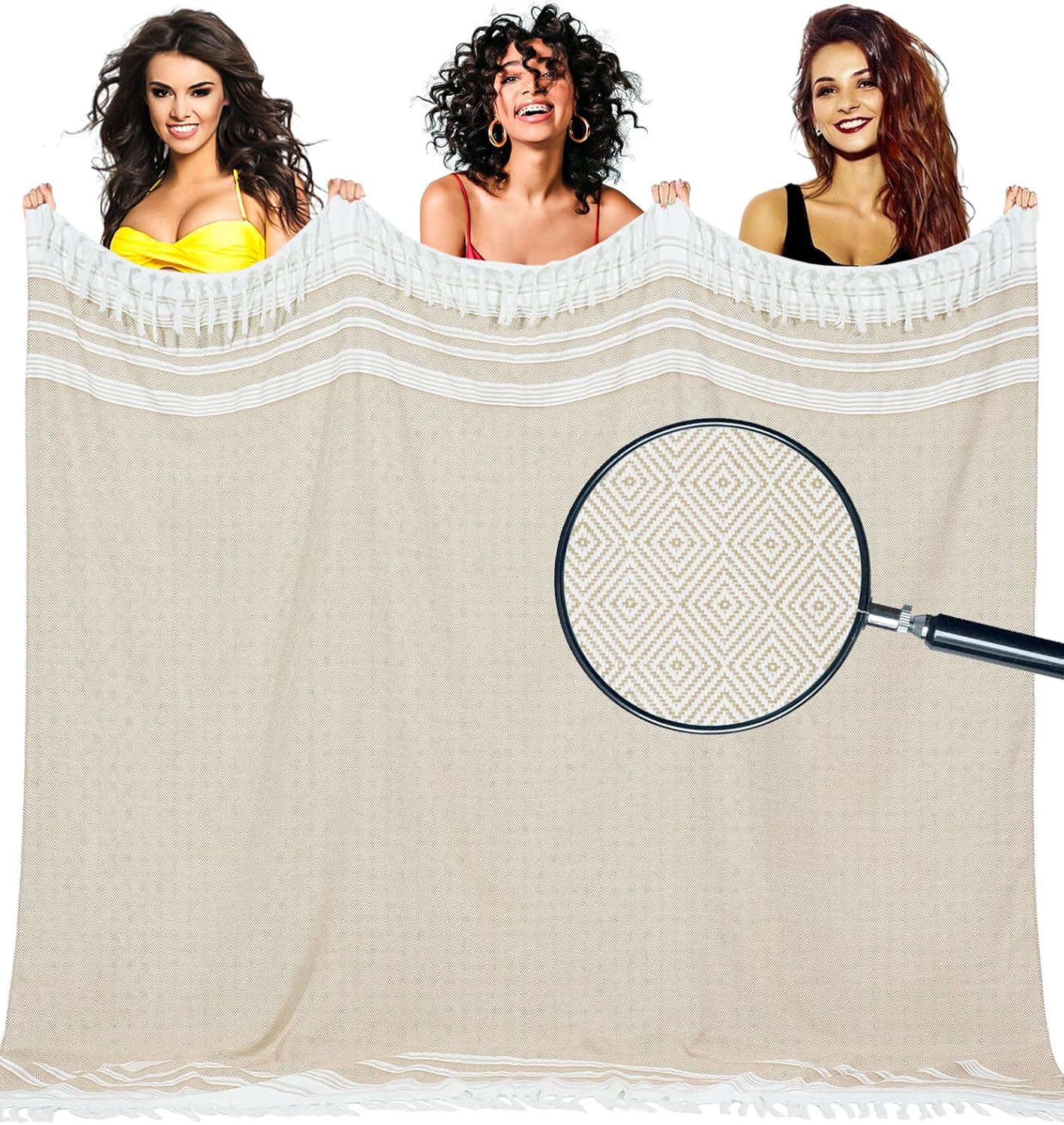 Oversized Turkish Beach Towel, Special Cotton Giant XL Beach Blanket, Innovative...