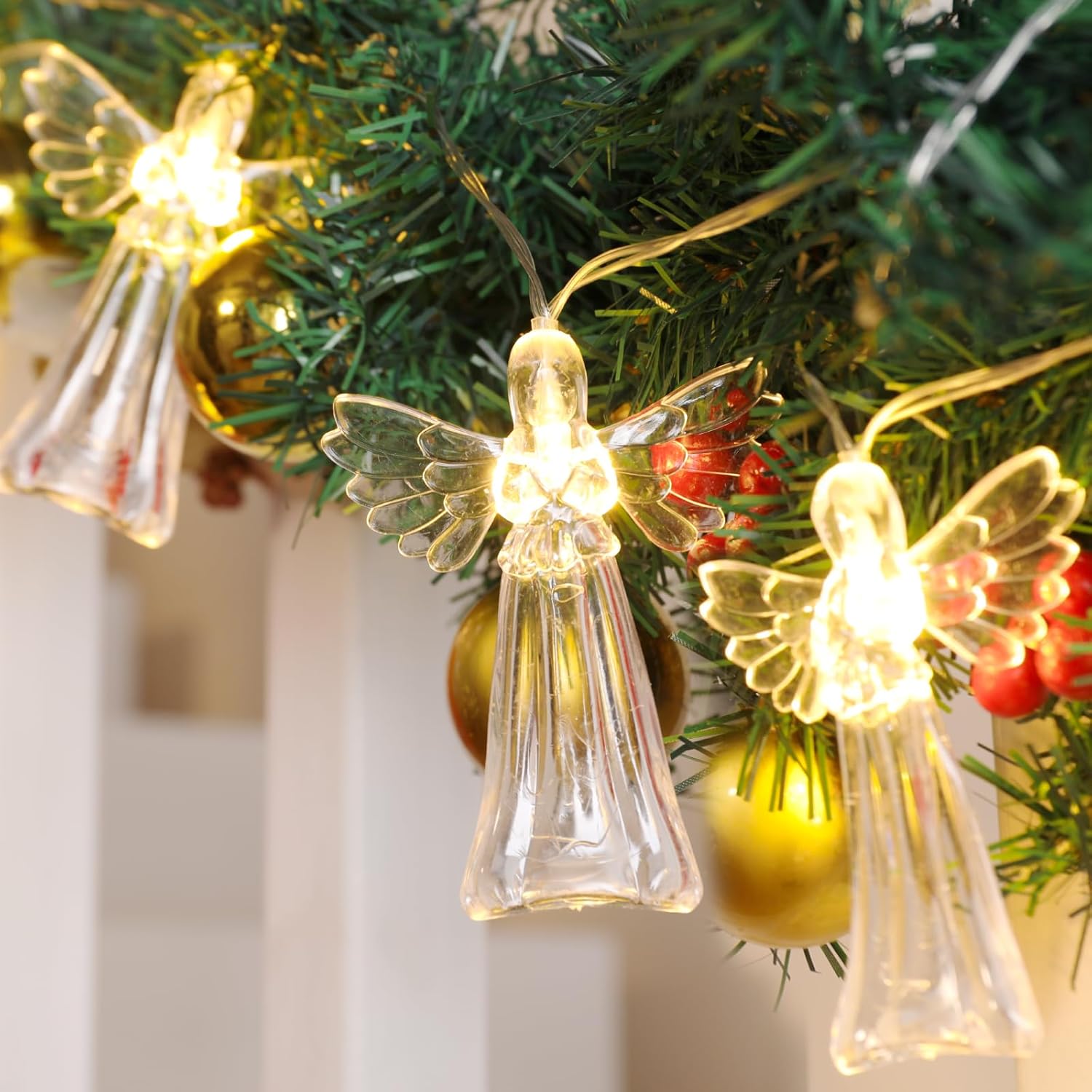 Brightown Christmas 3D Angel Battery Operated Christmas Lights,10 LED Angel Indo...