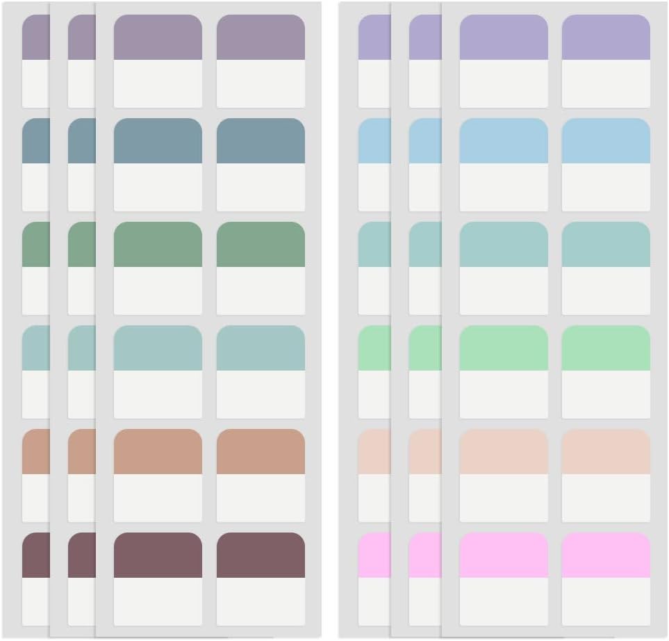 240 Pcs 1Inch Colored Book Sticky Index Tabs, Repositionable Page Tabs for Noteb...